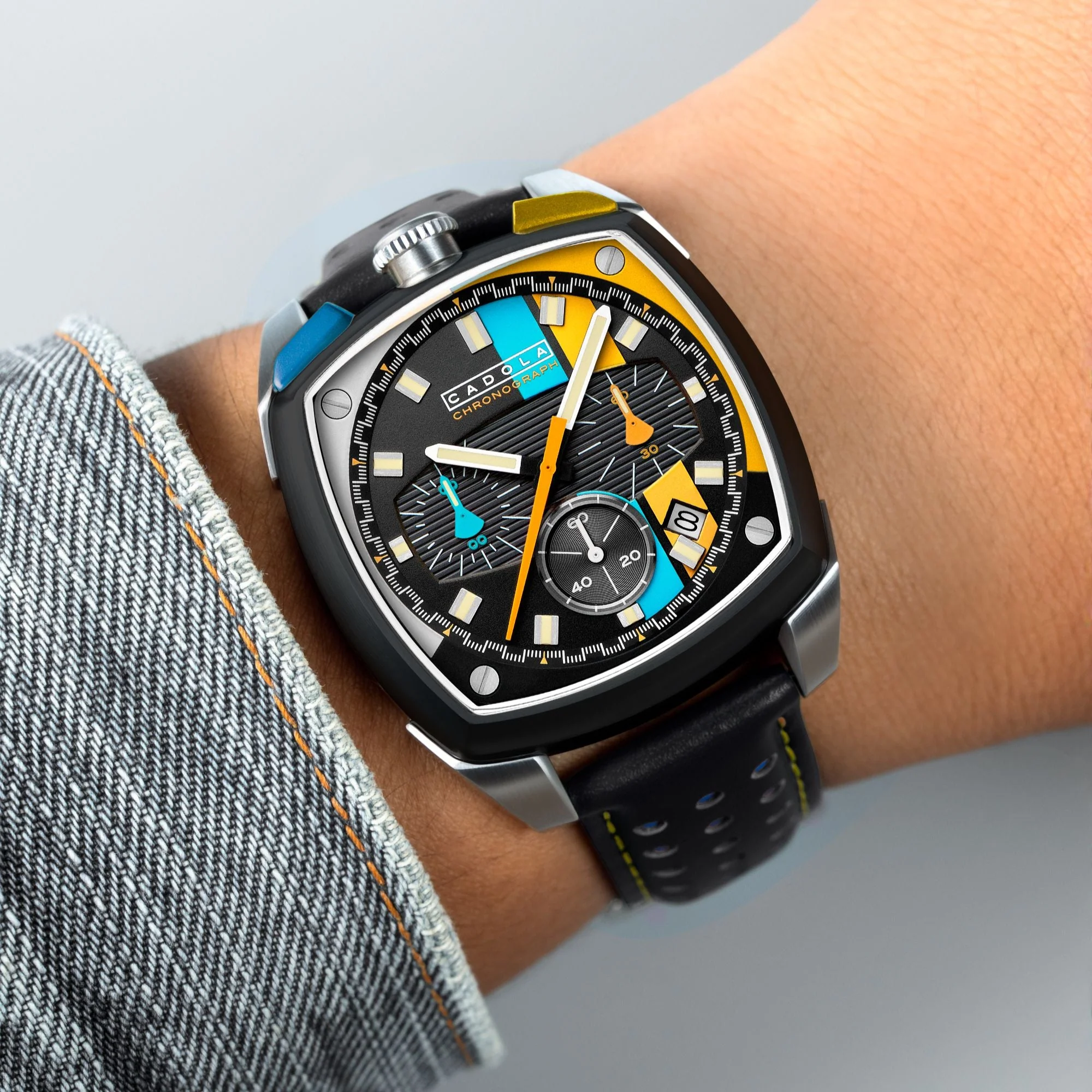 Taurus Chronograph Black / Genuine Leather | Black Dial - Image 2