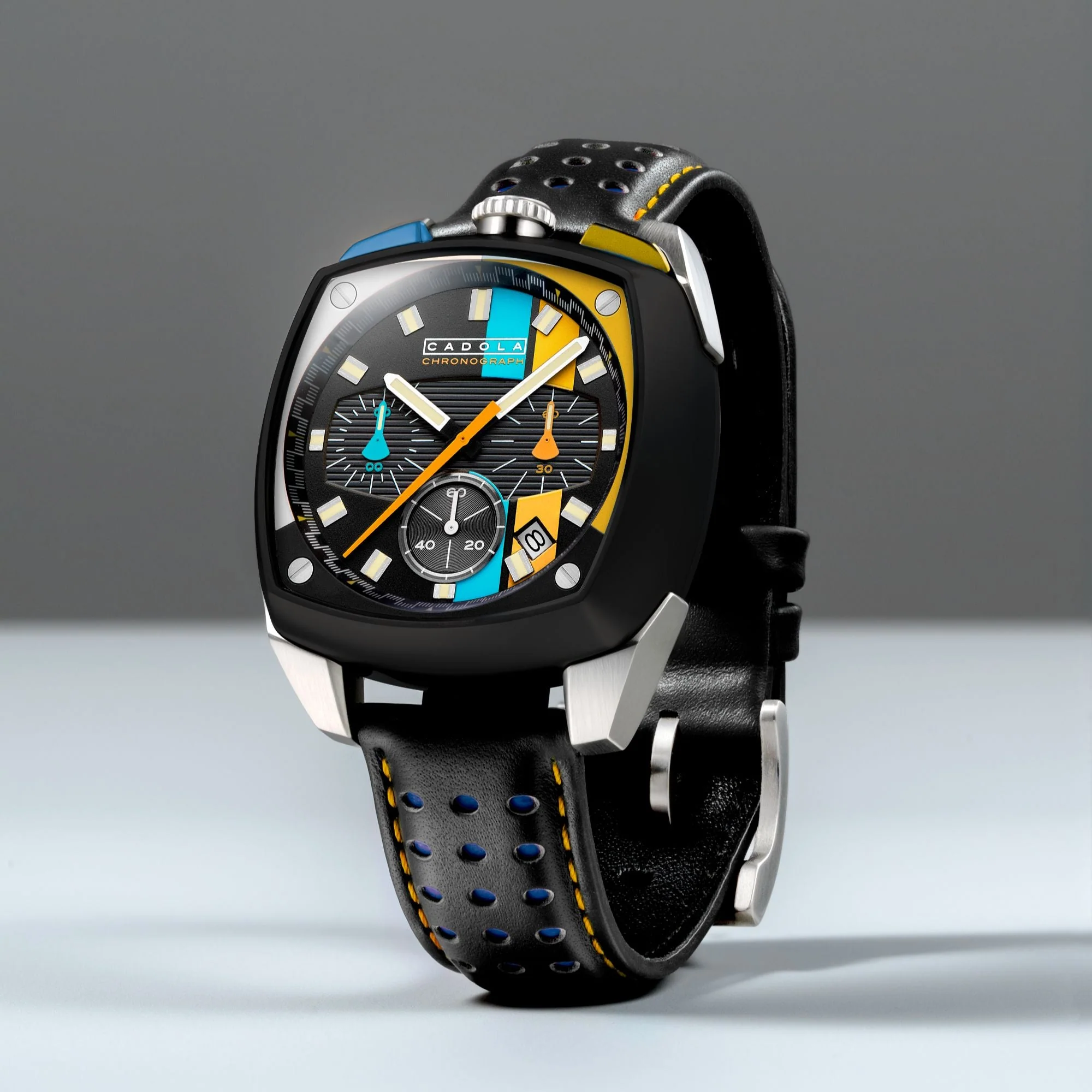 Taurus Chronograph Black / Genuine Leather | Black Dial - Image 4