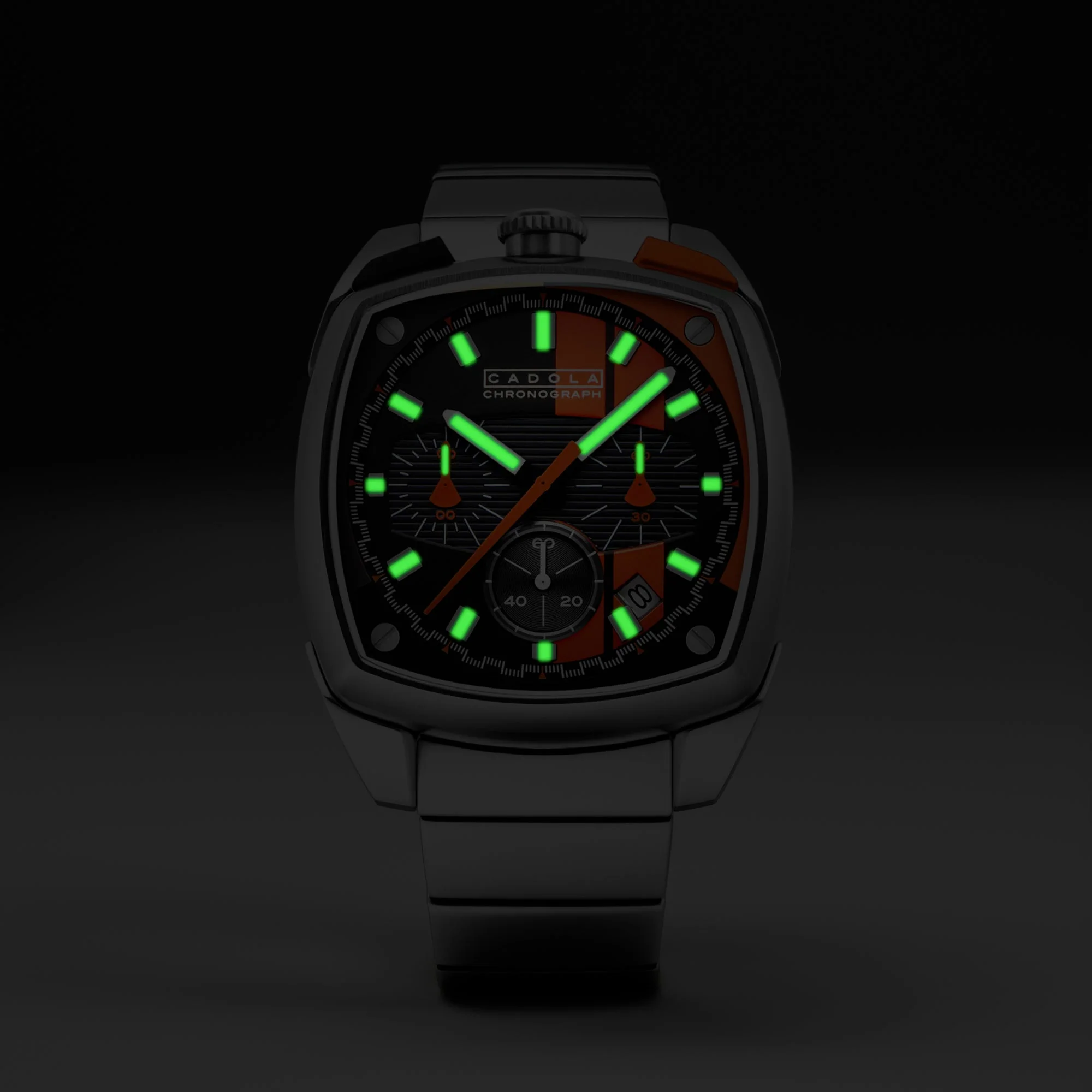 Taurus Chronograph Black & Orange / Stainless Steel | Black Dial - Image 3