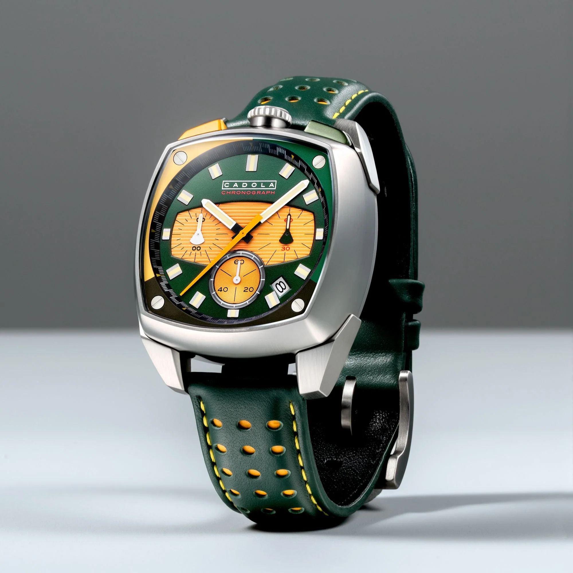 Taurus Chronograph Green / Genuine Leather | Green Dial - Image 4