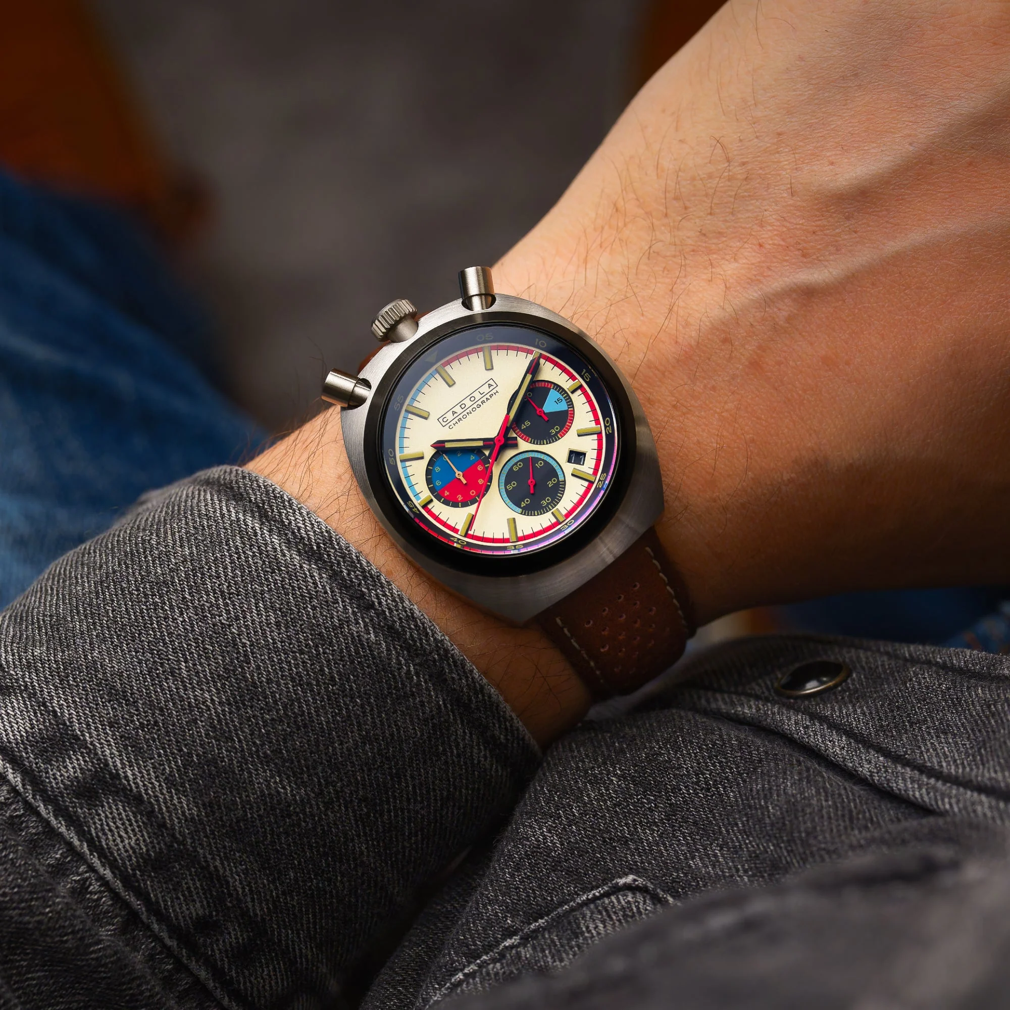 Testa Di Toro Chronograph Cream / Leather | Cream Dial - Image 2