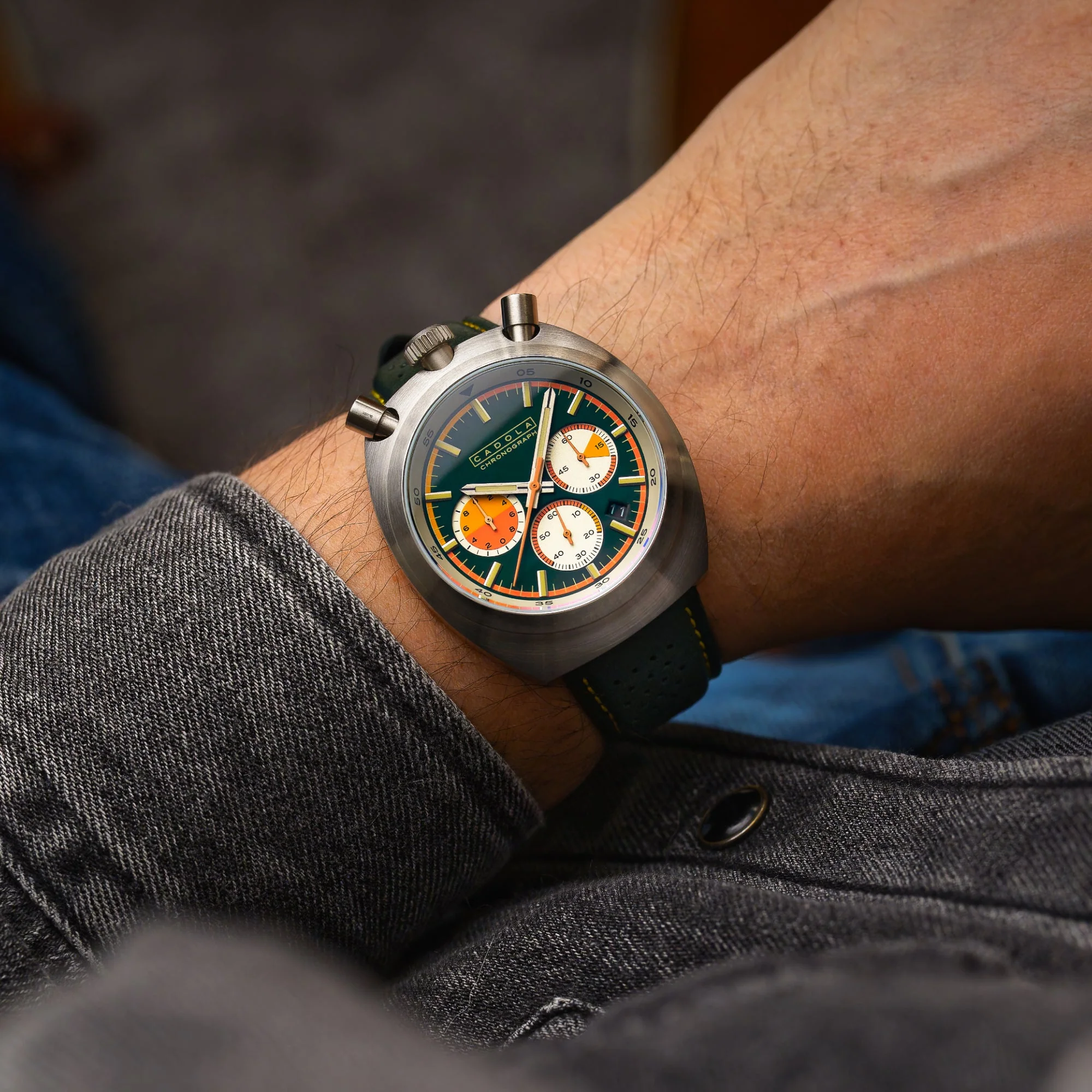 Testa Di Toro Chronograph Green / Leather | Green Dial - Image 2