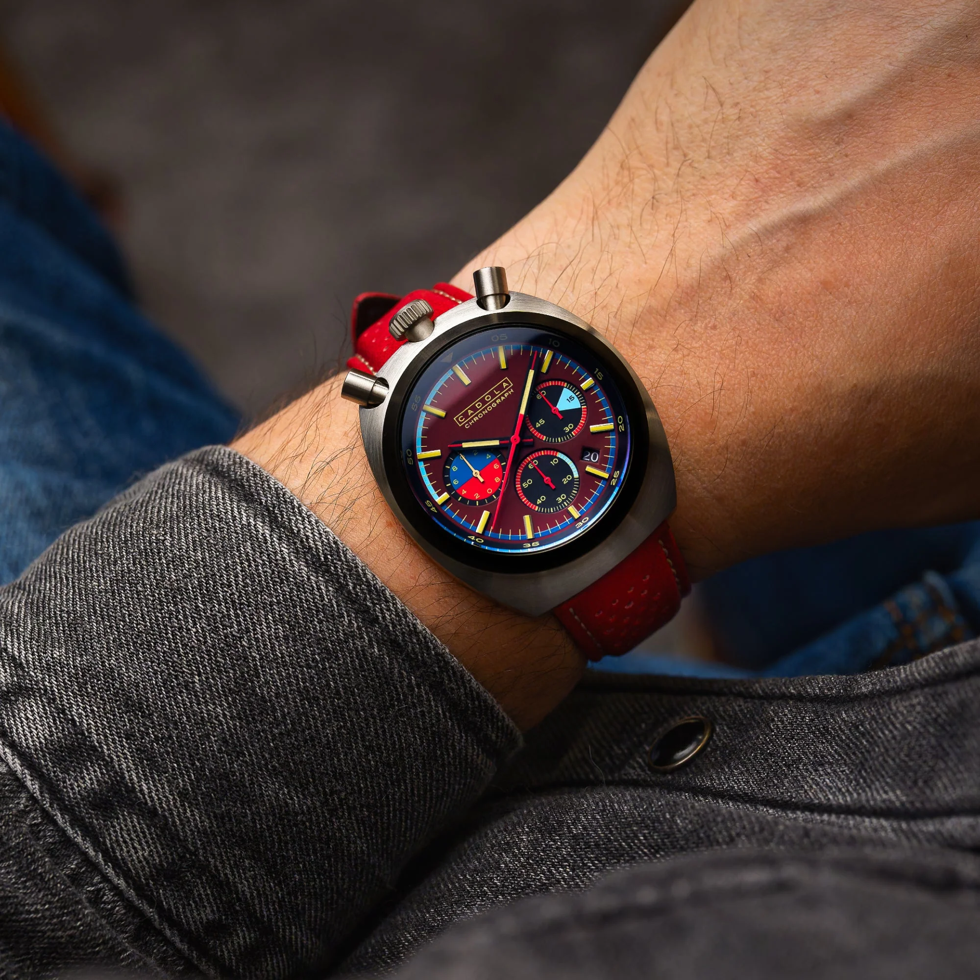 Testa Di Toro Chronograph Red / Leather | Red Dial - Image 2