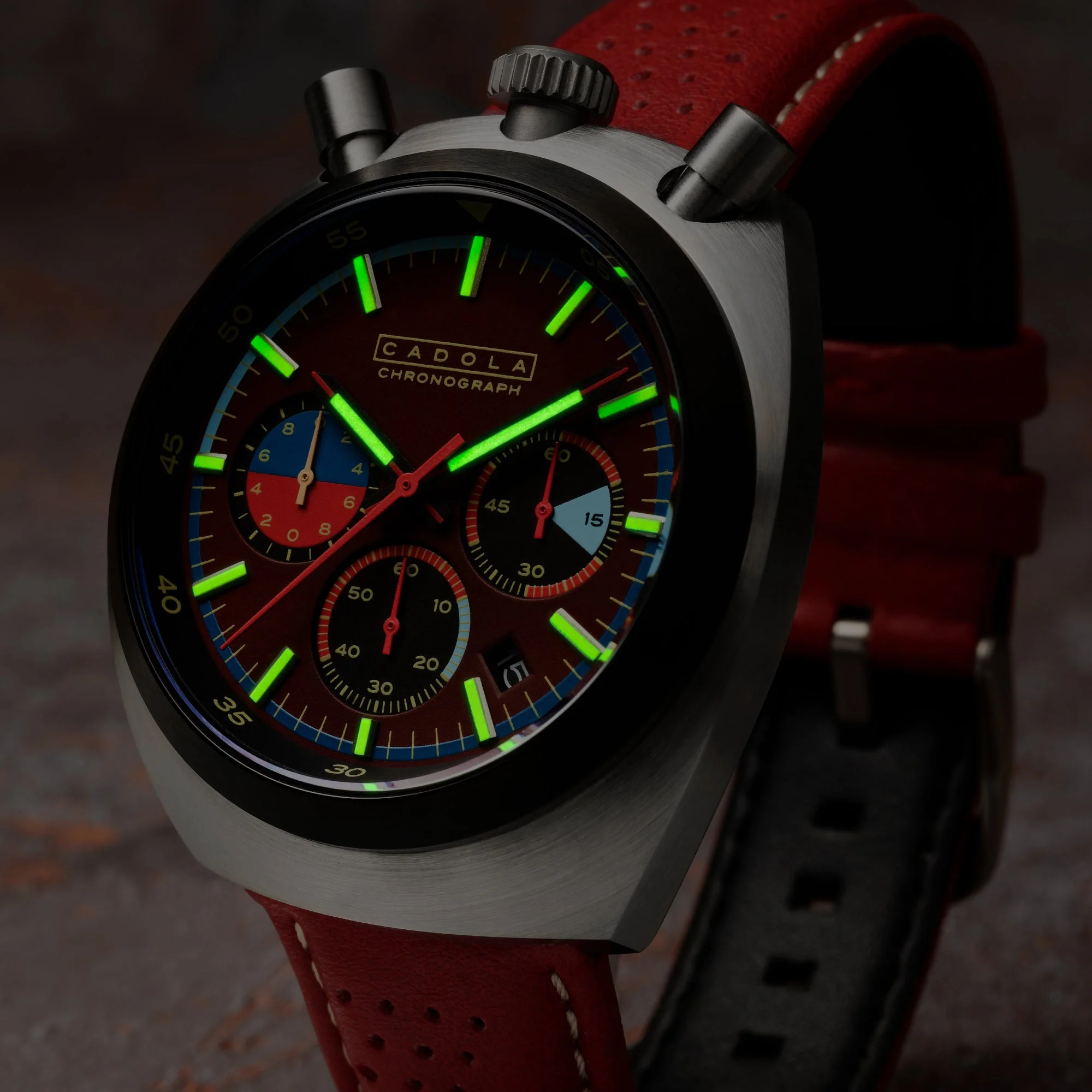 Testa Di Toro Chronograph Red / Leather | Red Dial - Image 3