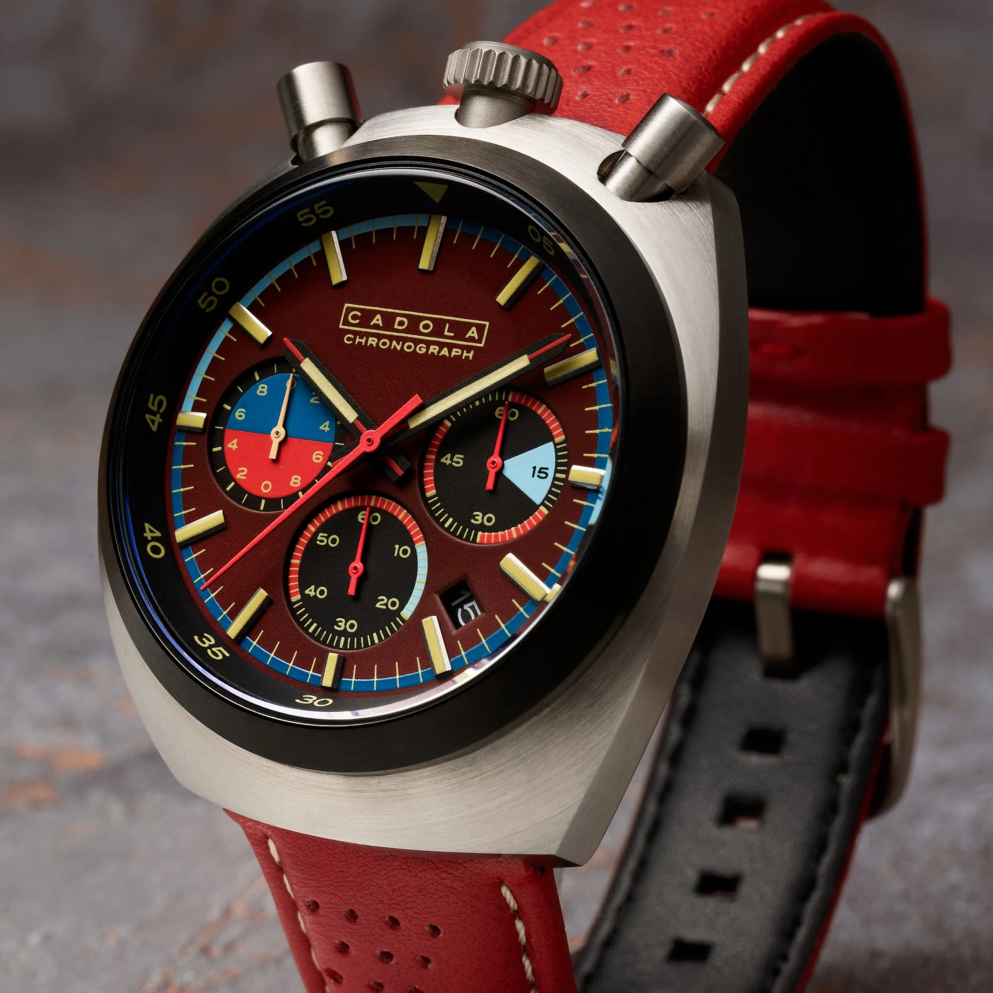 Testa Di Toro Chronograph Red / Leather | Red Dial - Image 4