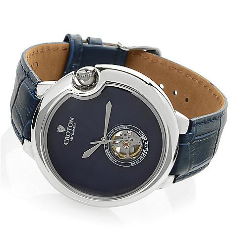 The Battito Men's Stainless Steel Automatic with Heartbeat & Leather Strap blue/silver/blue | White Dial - Image 3