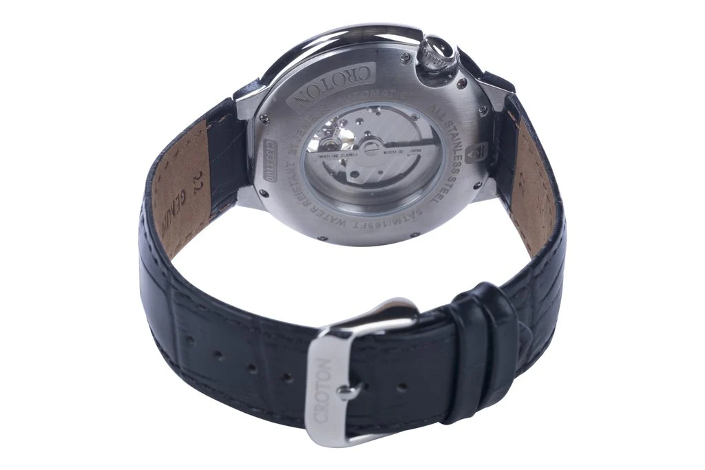 The Battito Men's Stainless Steel Automatic with Heartbeat & Leather Strap blue/silver/blue | White Dial - Image 4