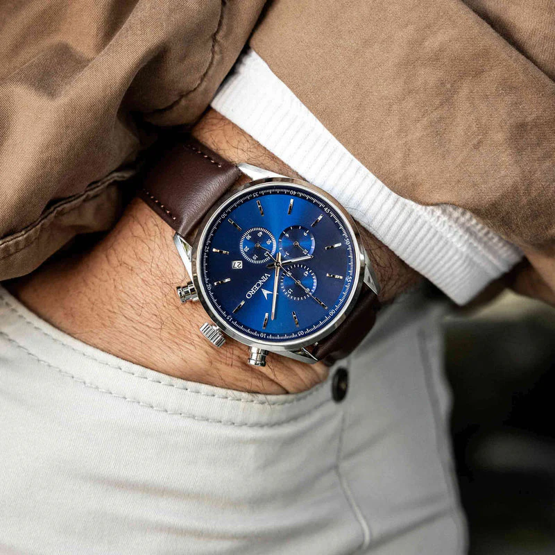 THE CHRONO S2 - BLUE/BROWN Blue/Brown | Blue Dial - Image 2