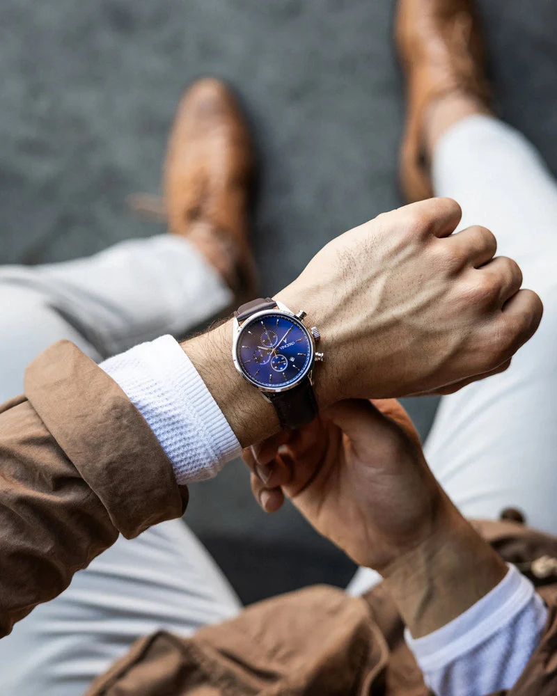 THE CHRONO S2 - BLUE/BROWN Blue/Brown | Blue Dial - Image 3