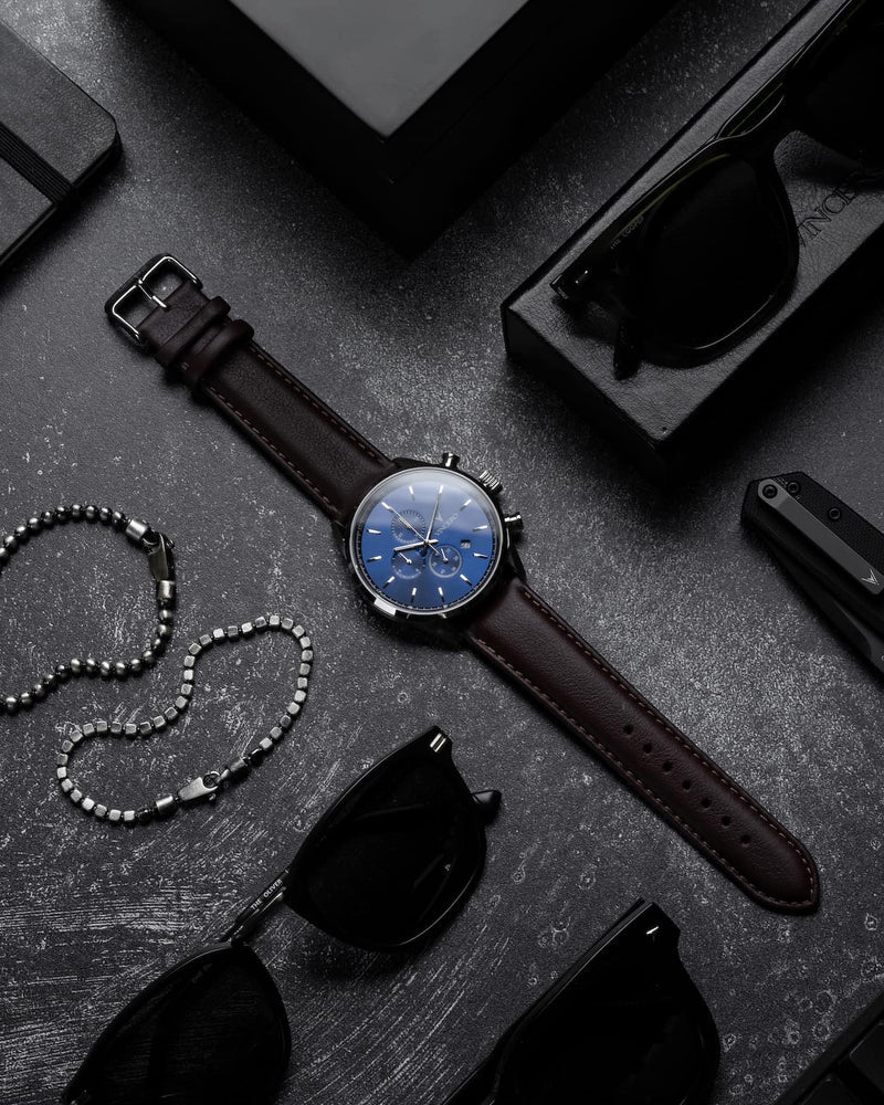 THE CHRONO S2 - BLUE/BROWN Blue/Brown | Blue Dial - Image 4