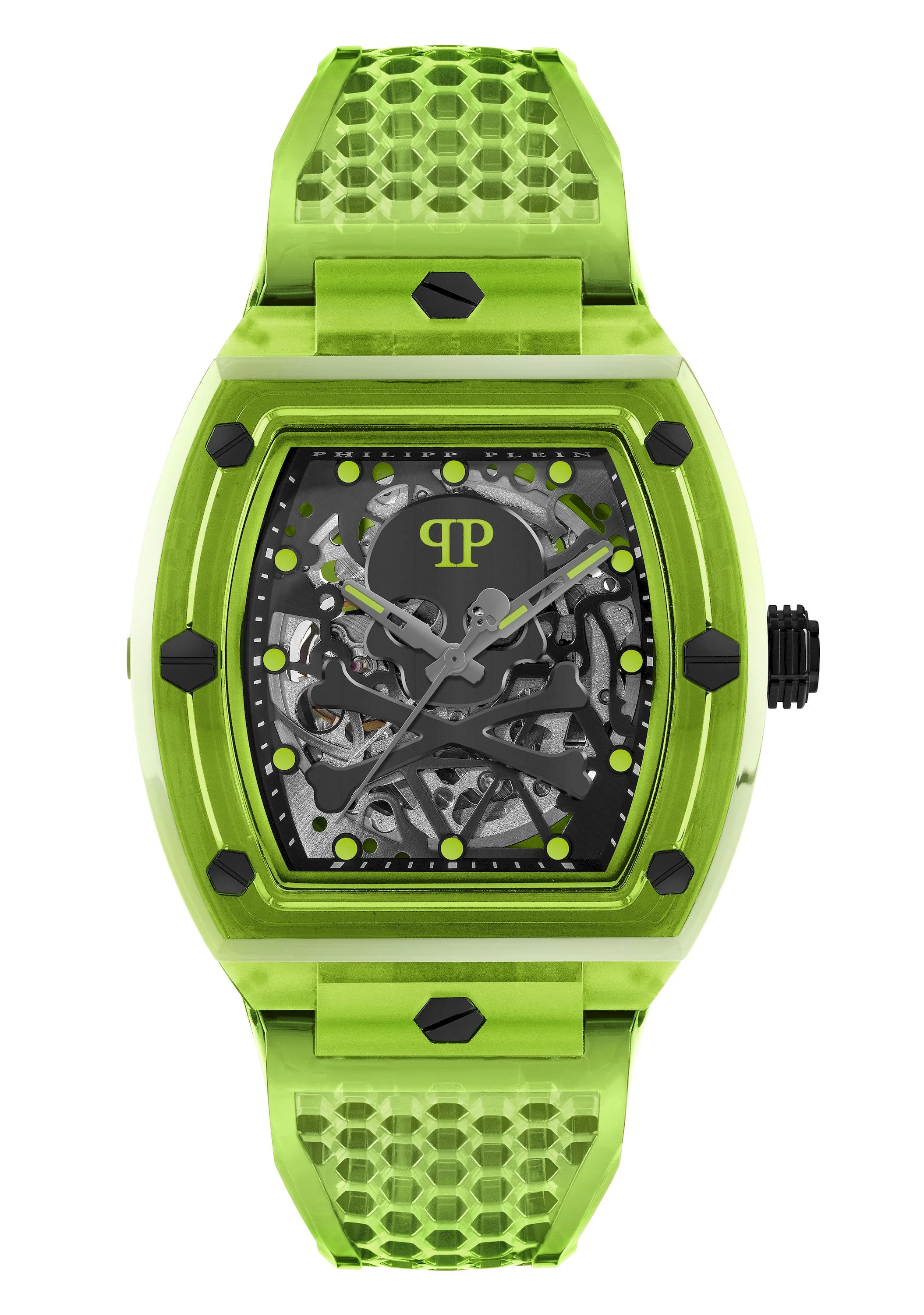 THE SKELETON CRYSTAL 44MM Skeleton / Polyurethane Skeleton Dial