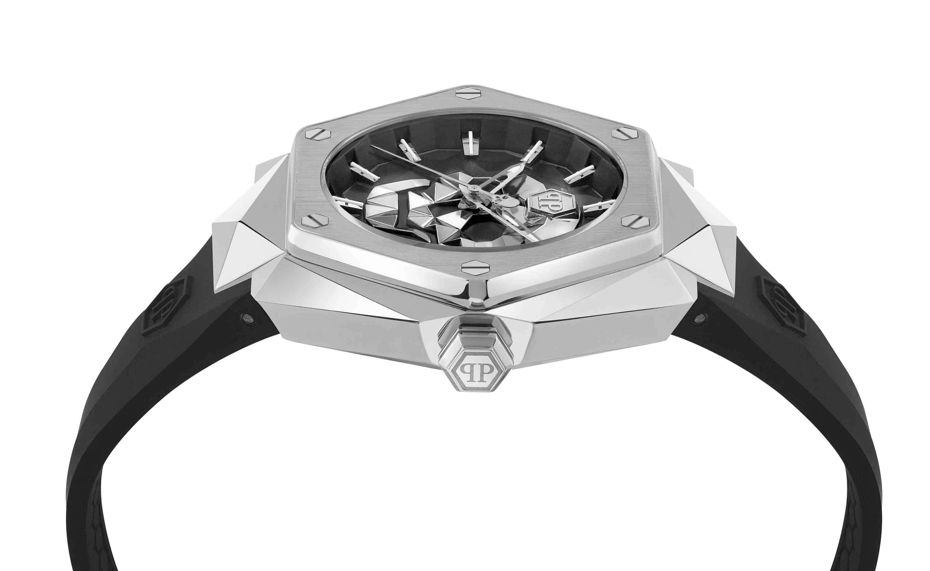 THE SKULL SPIKES 45MM Black / Silicone Black Dial - Image 3