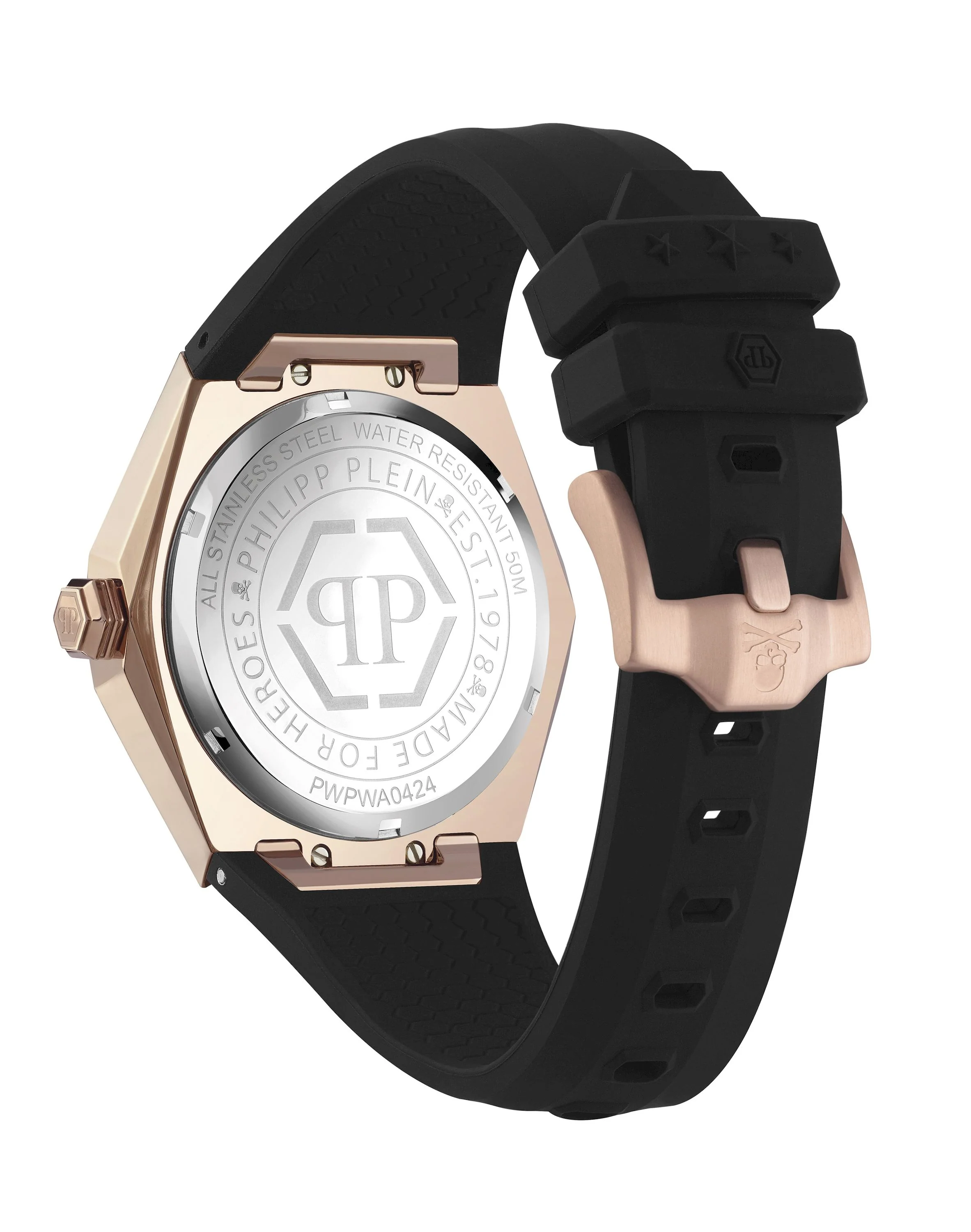 THE SKULL SPIKES 45MM Black / Silicone Black Dial - Image 2