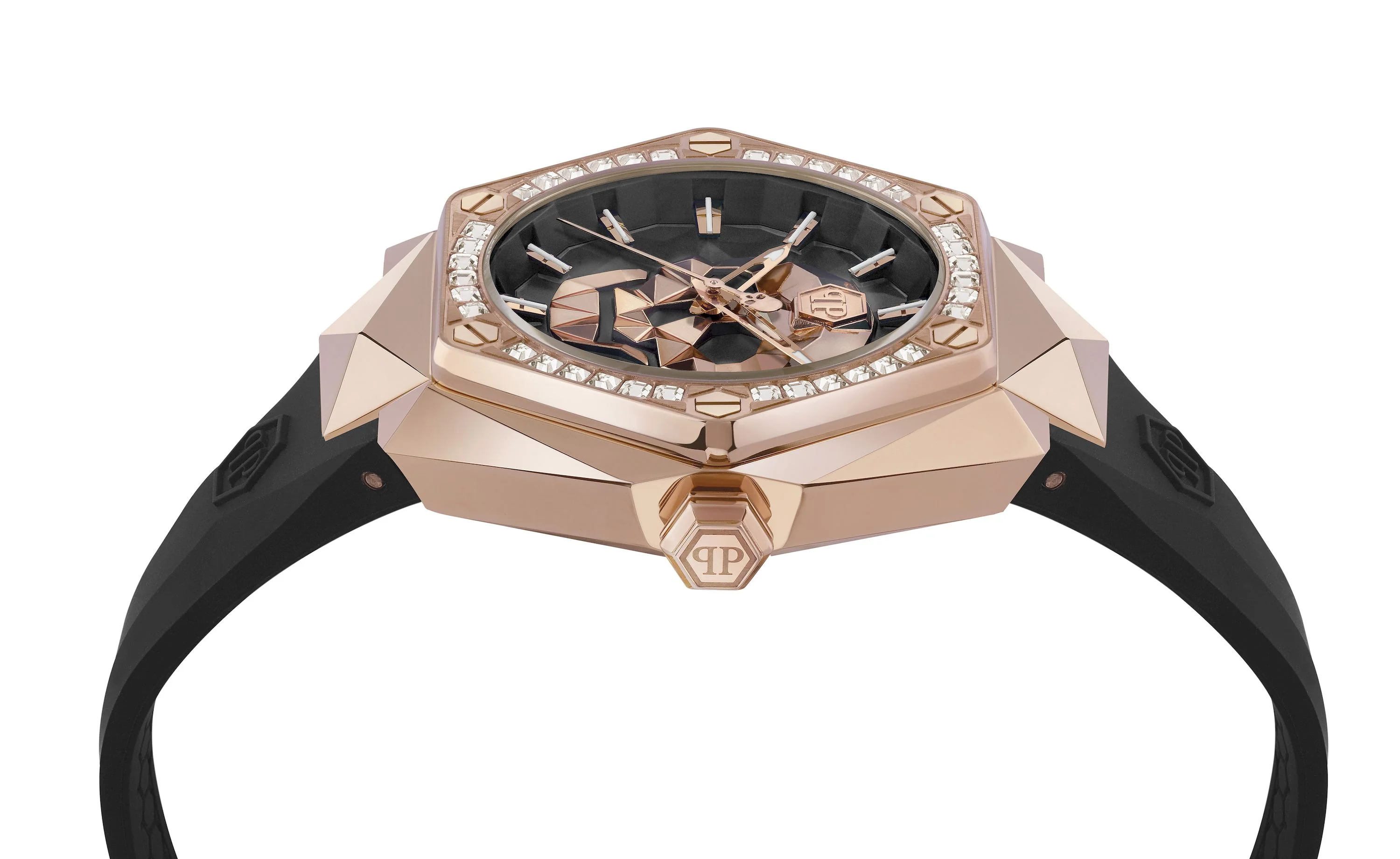 THE SKULL SPIKES 45MM Black / Silicone Black Dial - Image 3
