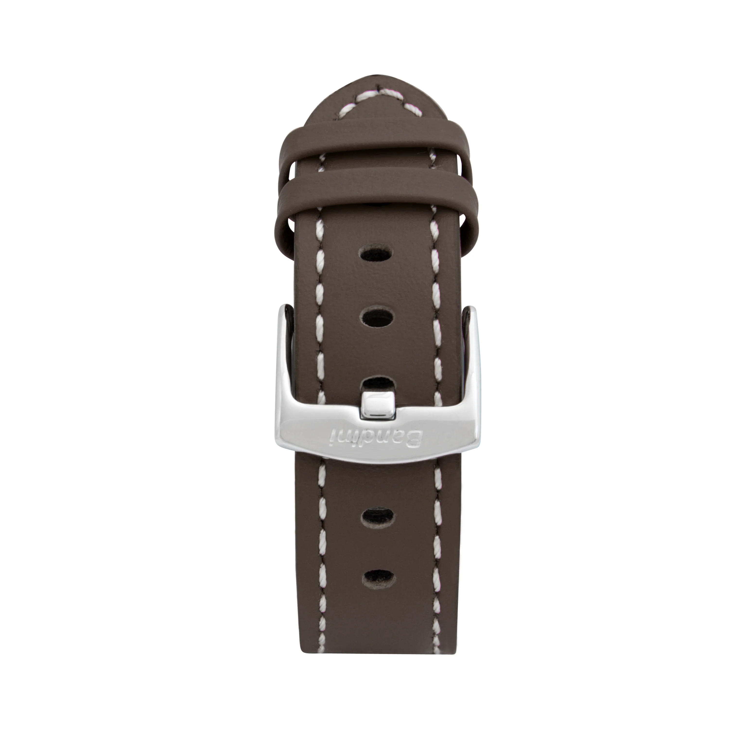Thick Leather Racer Band with Stitch for Apple Watch Ultra & Series 8/7/6/5/4/3/2/1/SE Brown (42mm | 44mm | 45mm | 49mm) | Dial - Image 3