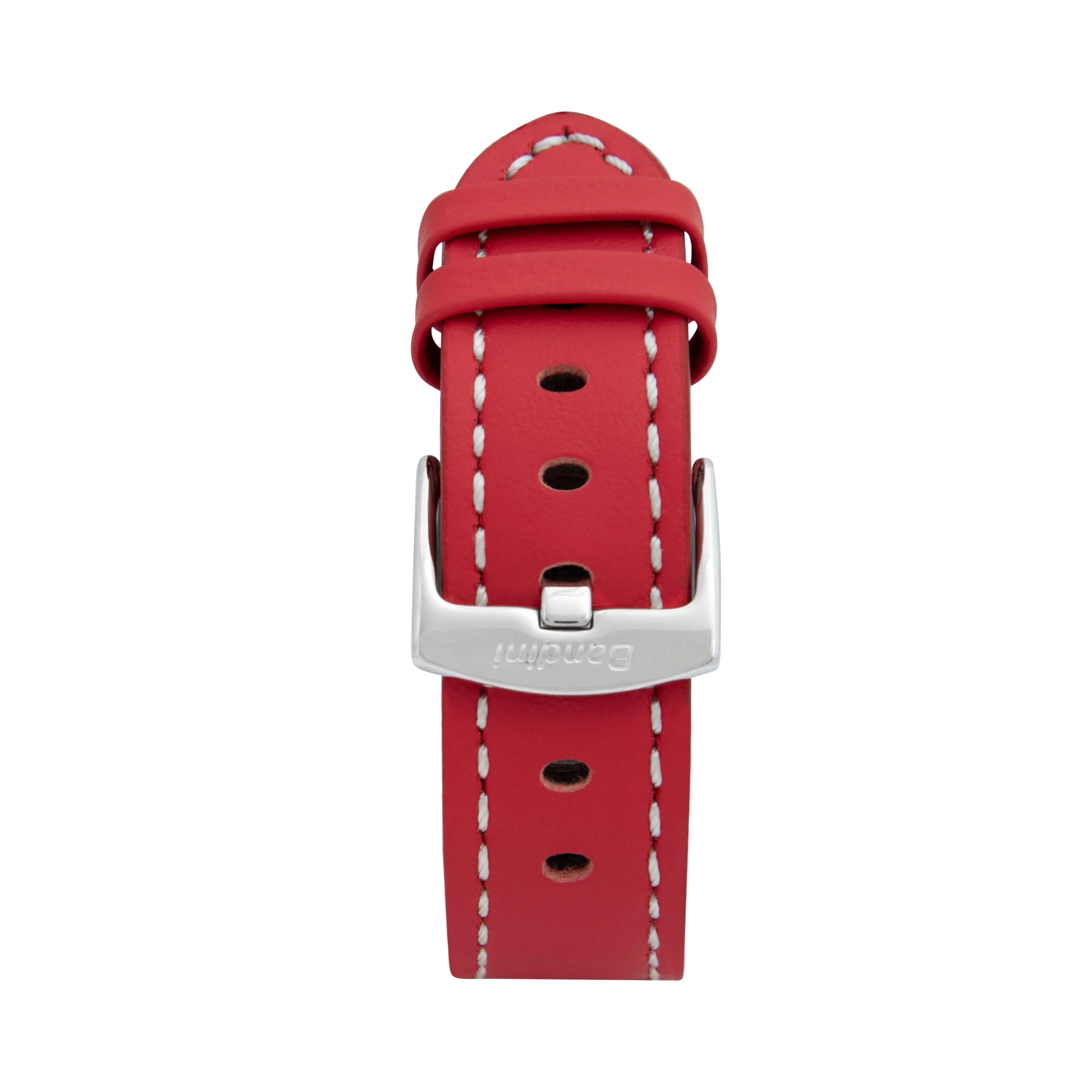 Thick Leather Racer Band with Stitch for Apple Watch Ultra & Series 8/7/6/5/4/3/2/1/SE Red (42mm | 44mm | 45mm | 49mm) | Dial - Image 3