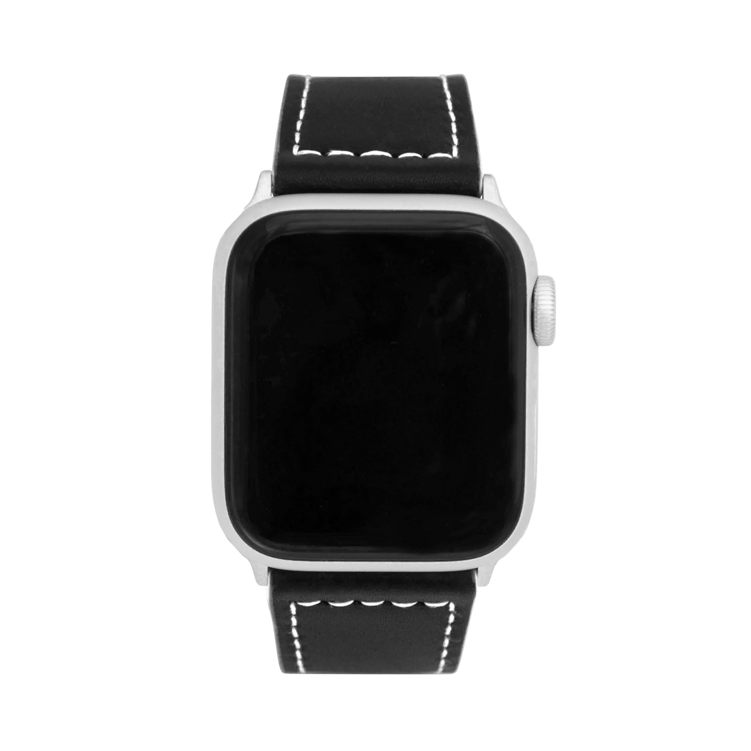 Thick Leather Two-Tone Racer Band for Apple Watch Ultra & Series 8/7/6/5/4/3/2/1/SE Black & White (42mm | 44mm | 45mm | 49mm) | Dial - Image 2