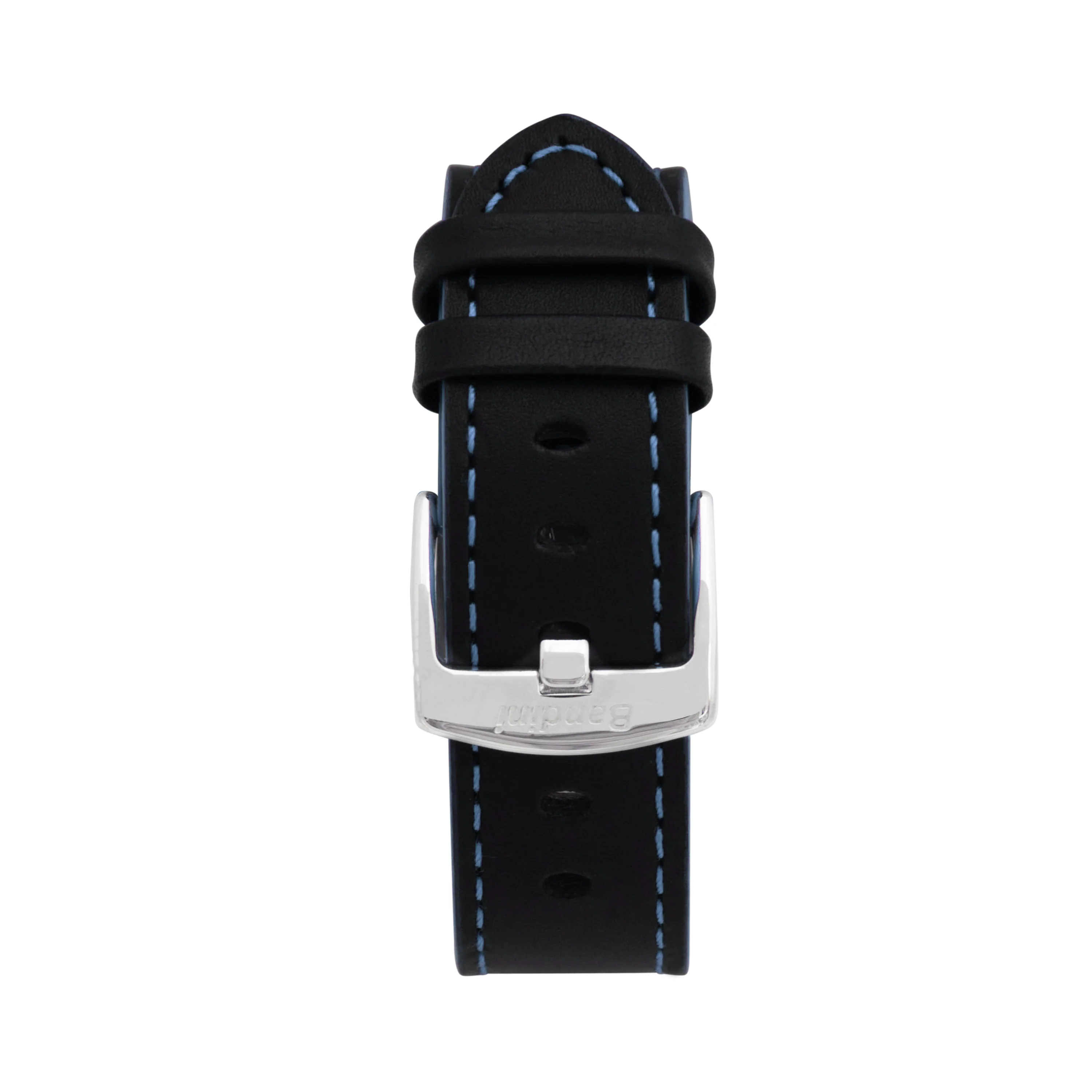 Thick Leather Two-Tone Racer Band for Apple Watch Ultra & Series 8/7/6/5/4/3/2/1/SE Black & Blue (42mm | 44mm | 45mm | 49mm) | Dial - Image 3