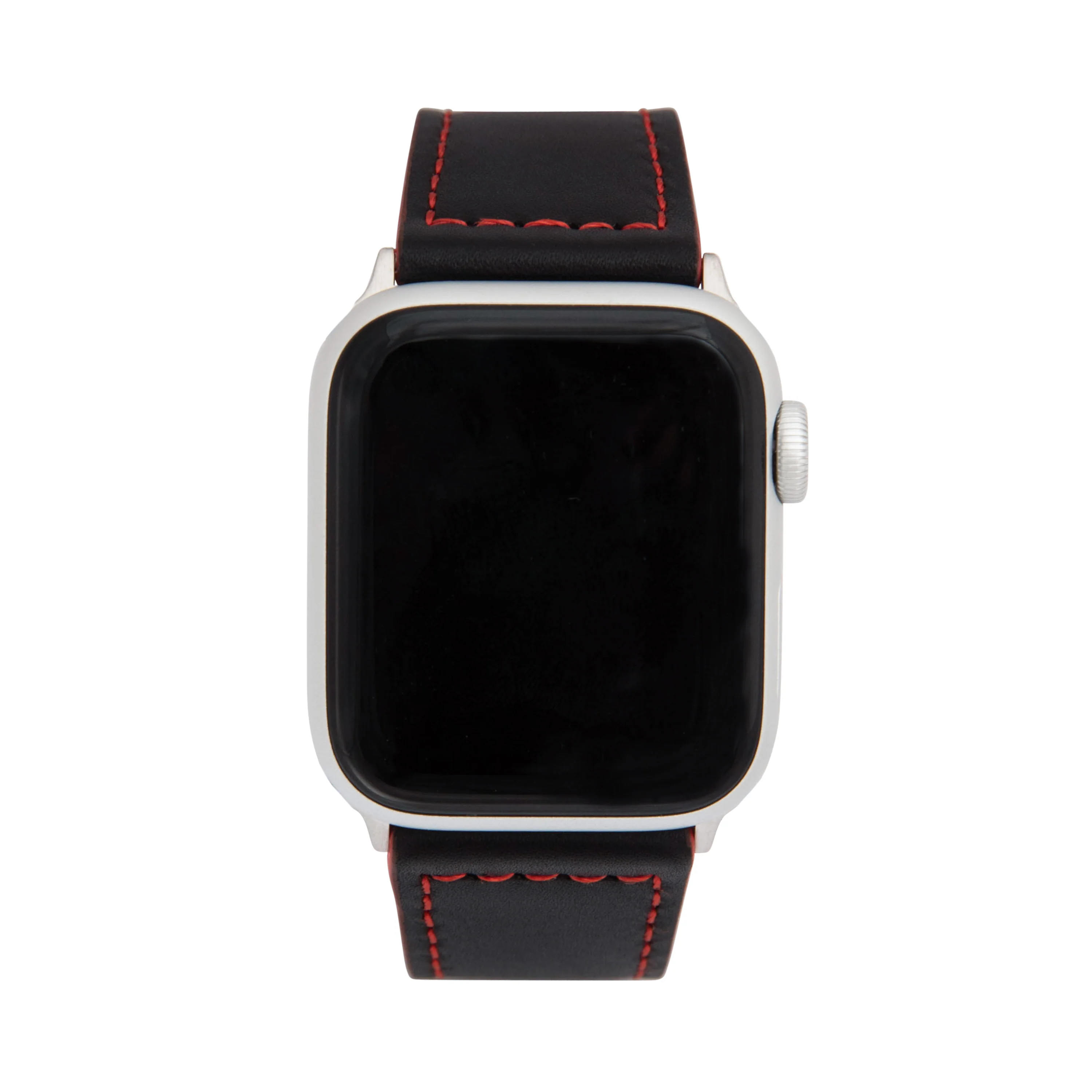 Thick Leather Two-Tone Racer Band for Apple Watch Ultra & Series 8/7/6/5/4/3/2/1/SE Black & Red (42mm | 44mm | 45mm | 49mm) | Dial - Image 2