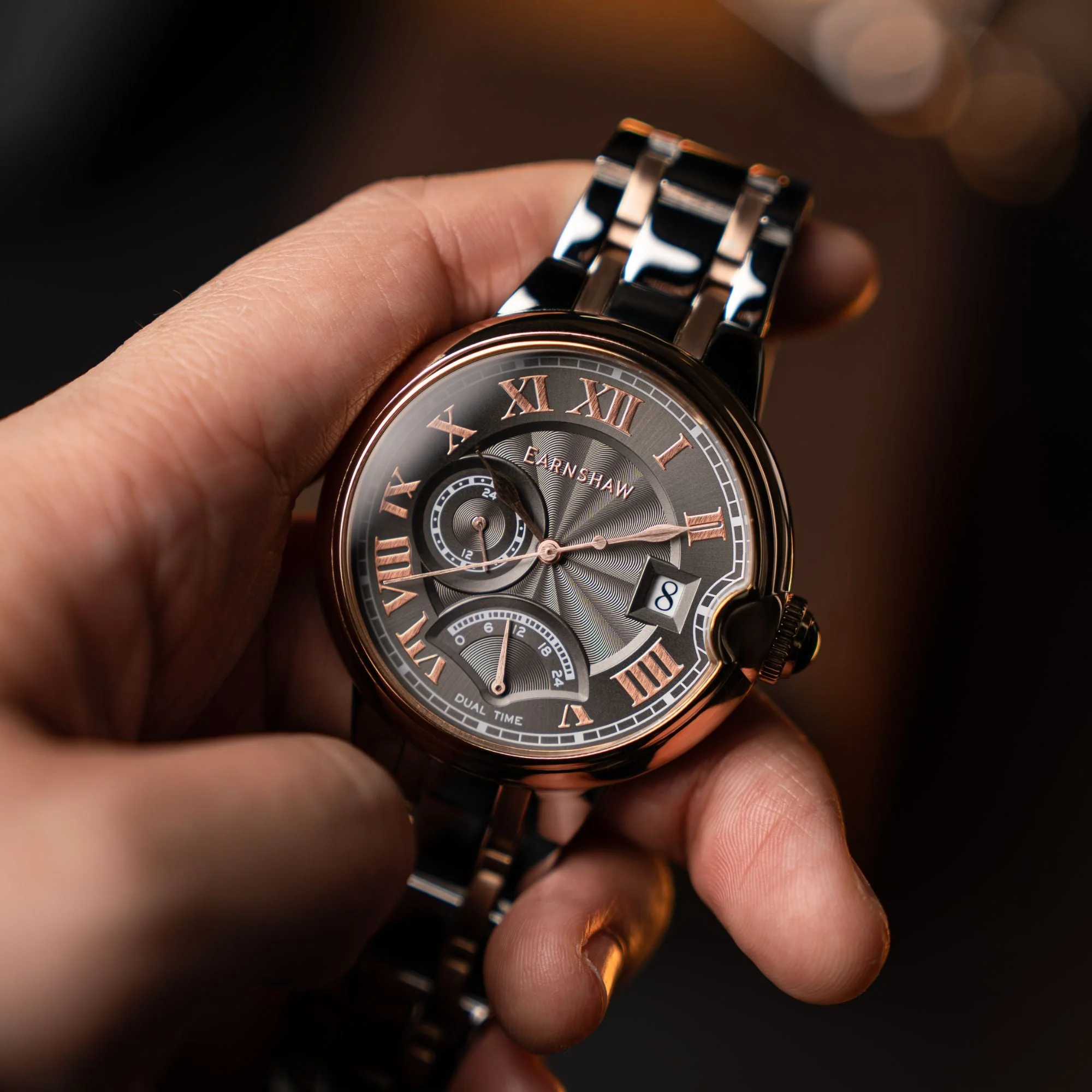 Thomas Earnshaw Barallier Retrograde Dual Time Grey / Stainless Steel | Grey Dial - Image 2