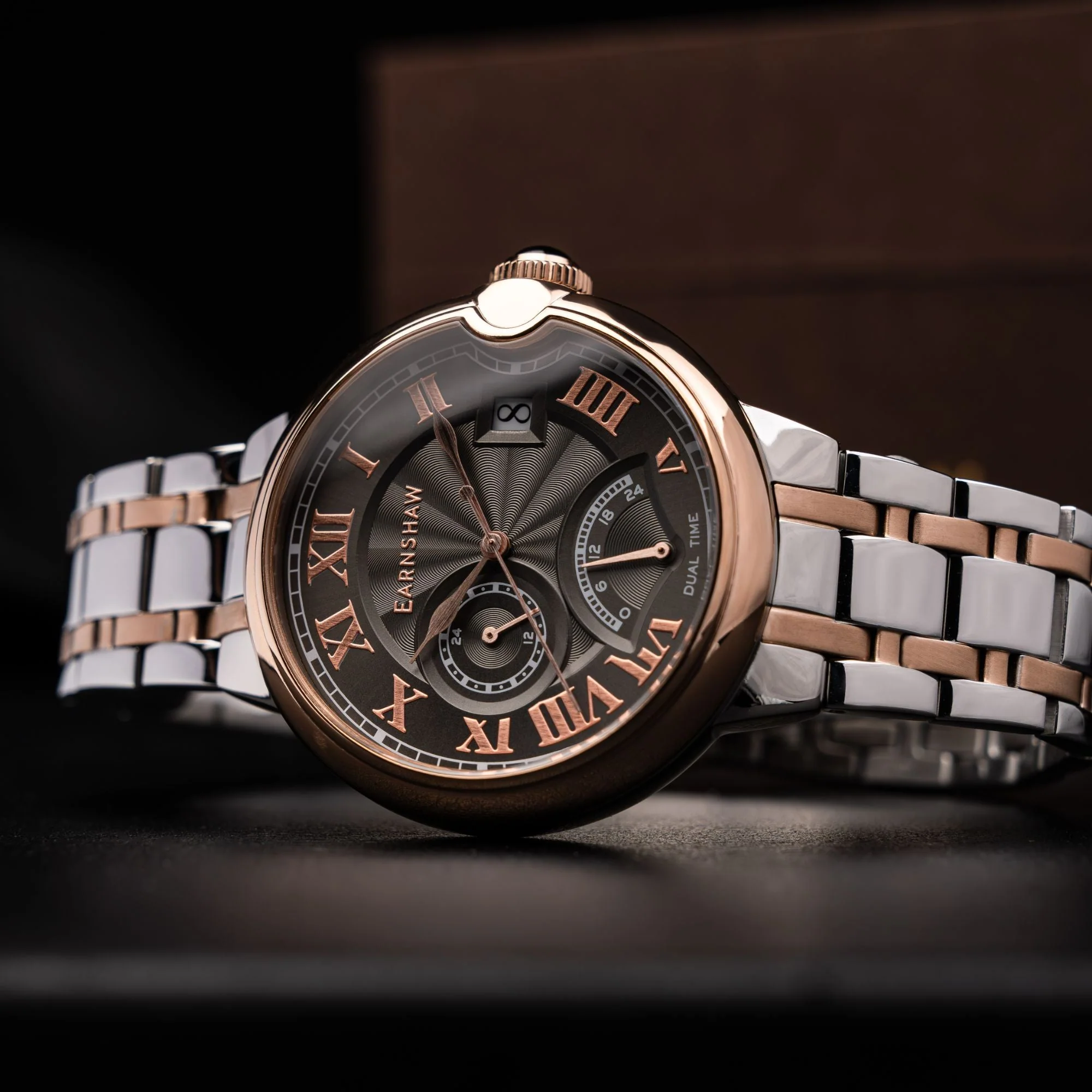 Thomas Earnshaw Barallier Retrograde Dual Time Grey / Stainless Steel | Grey Dial - Image 3
