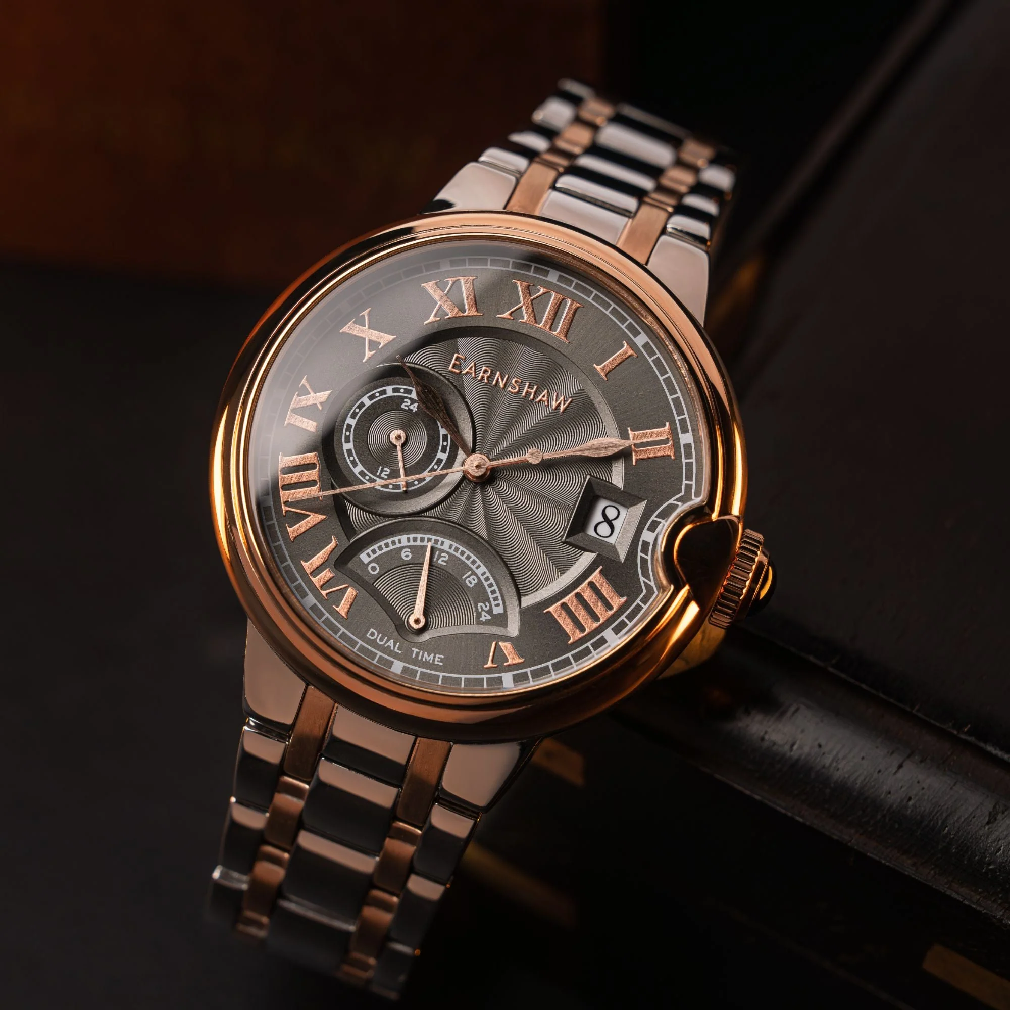 Thomas Earnshaw Barallier Retrograde Dual Time Grey / Stainless Steel | Grey Dial - Image 4