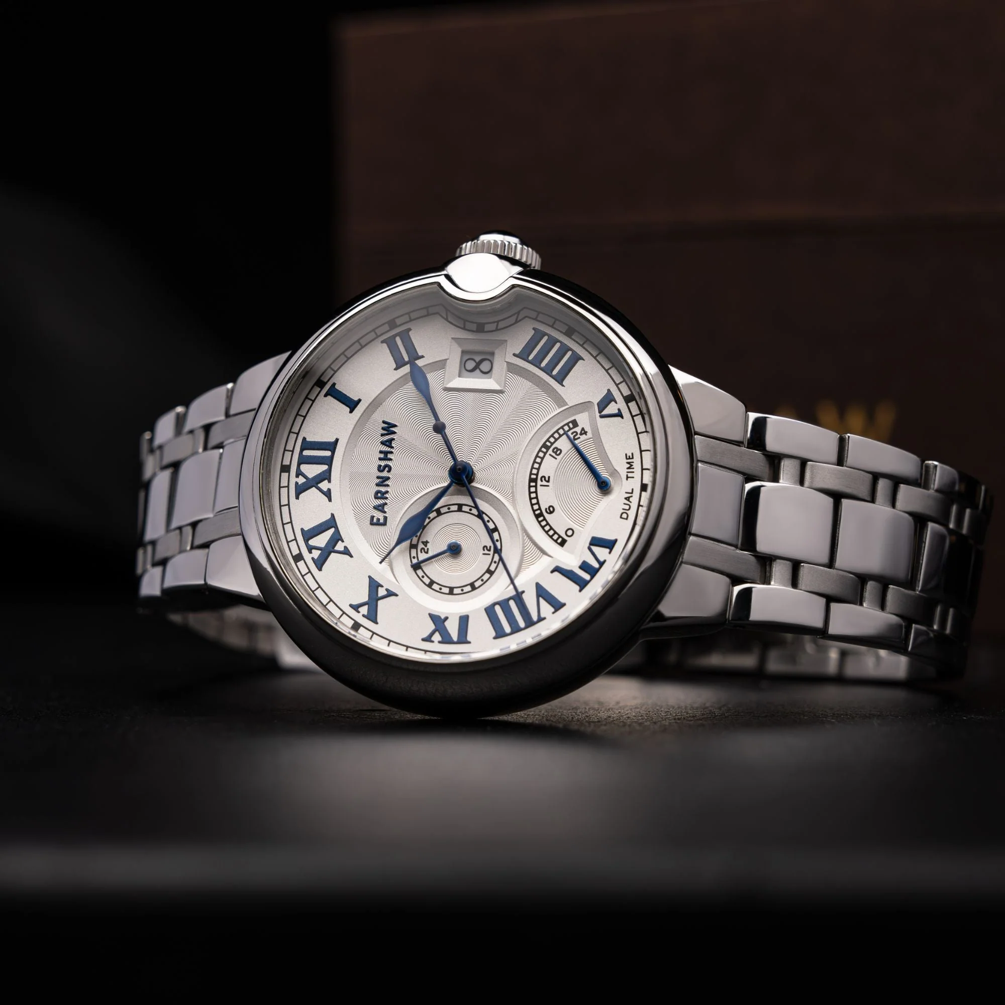 Thomas Earnshaw Barallier Retrograde Dual Time Silver / Stainless Steel | Silver Dial - Image 3