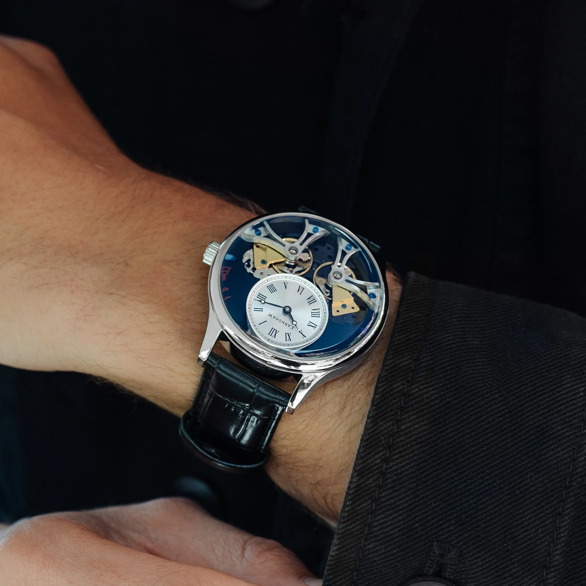 Thomas Earnshaw Scientists Faraday Double Barrel Automatic White / Leather | White Dial - Image 3