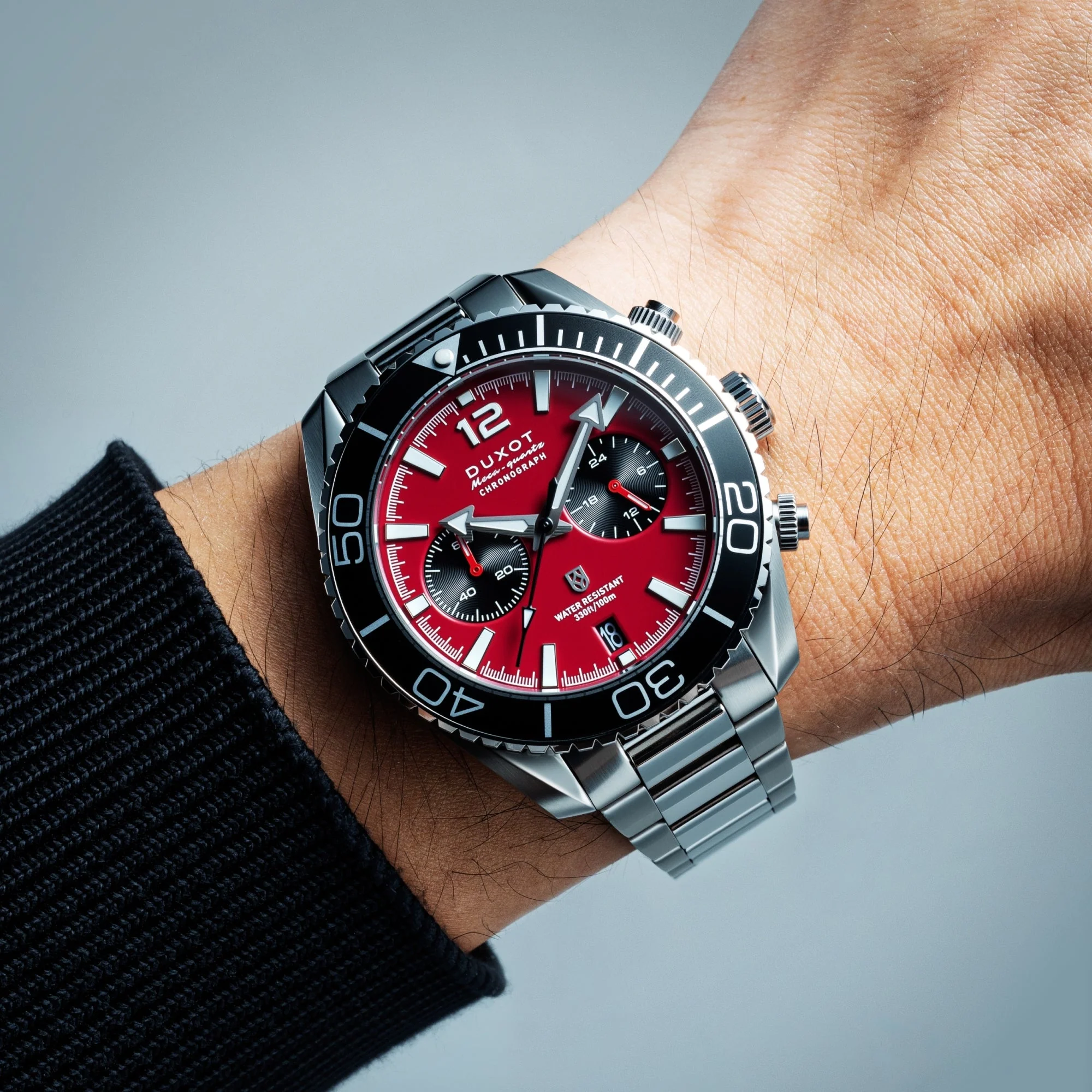 Tiburon Chronograph Red / Stainless Steel | Red Dial - Image 2