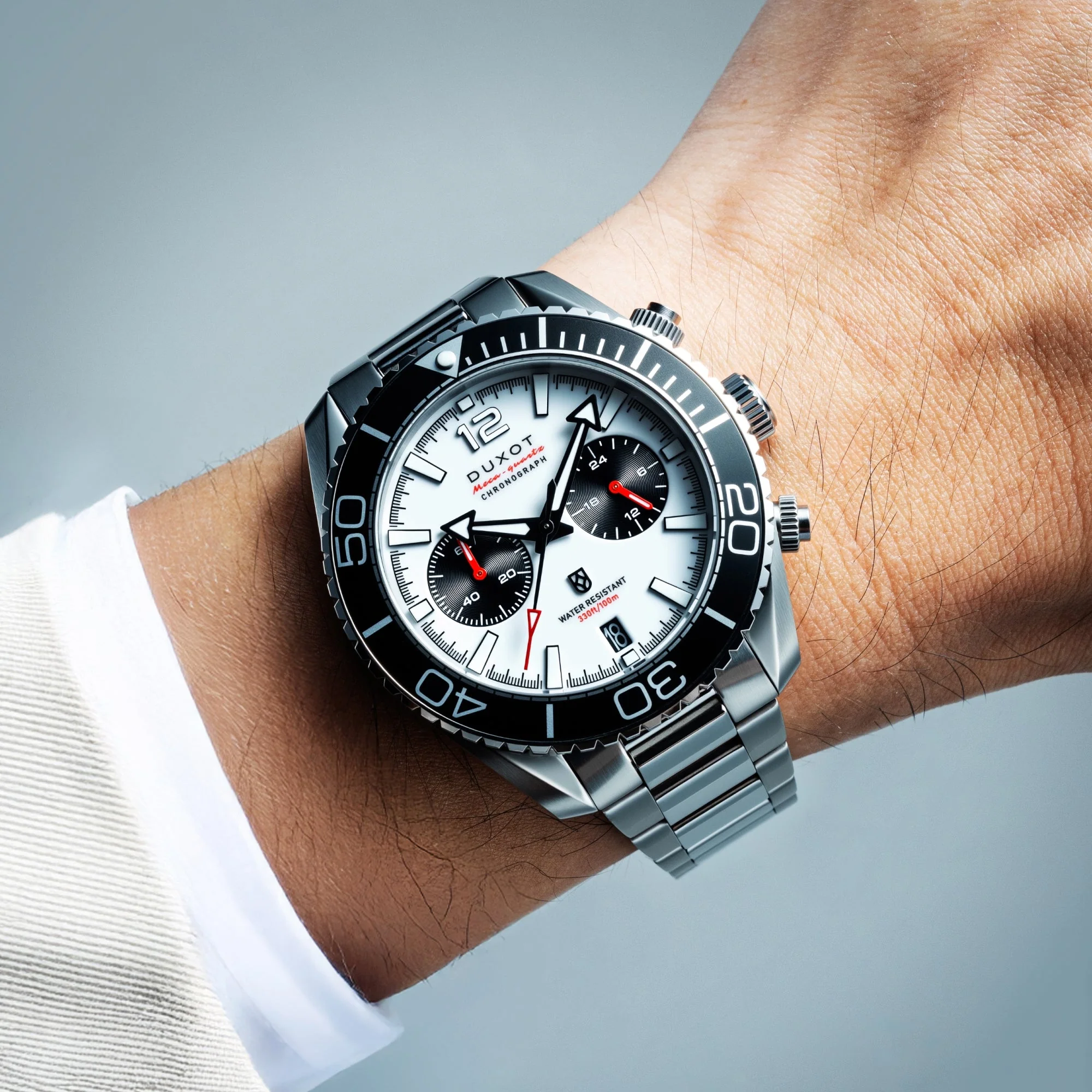 Tiburon Chronograph White / Stainless Steel | White Dial - Image 2