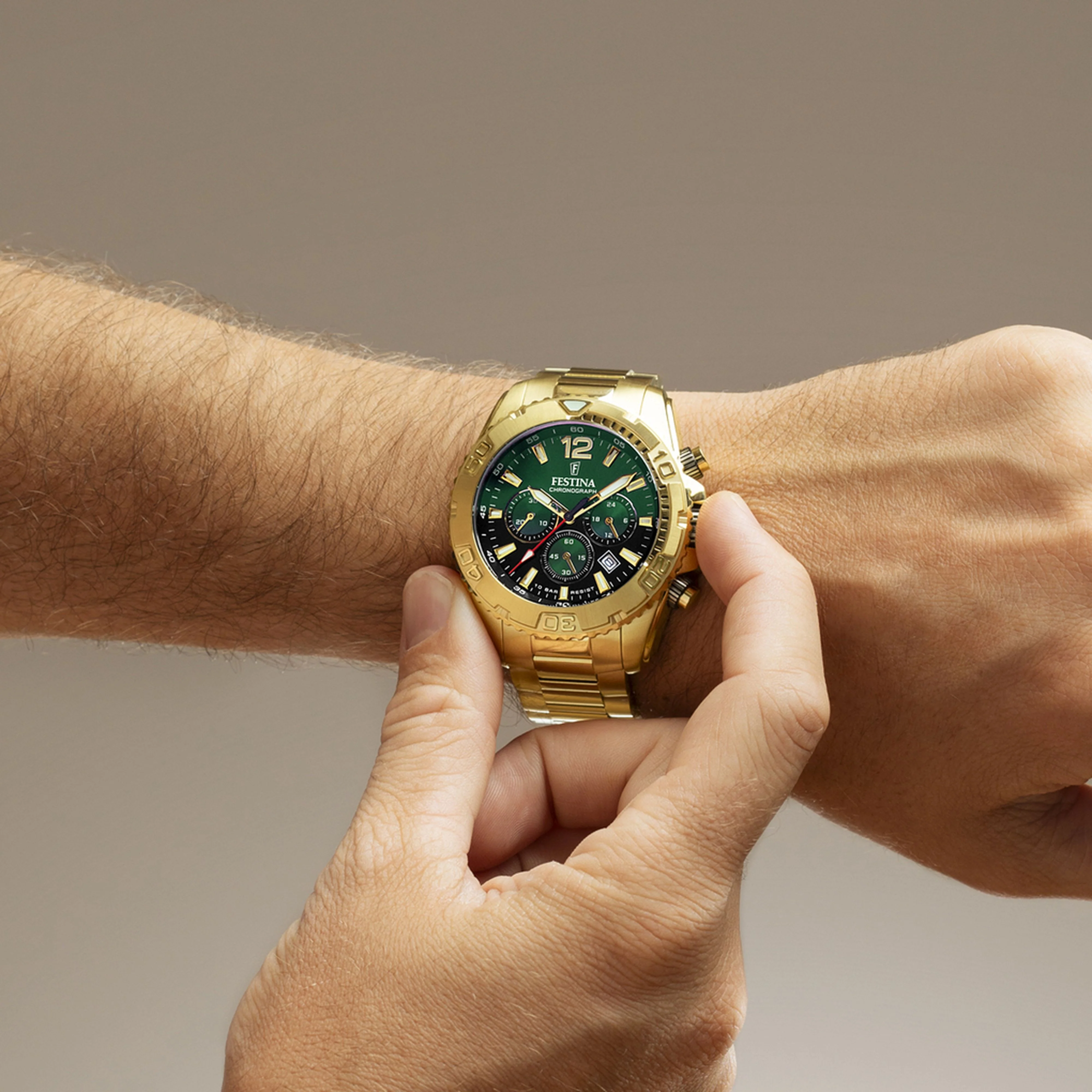Timeless Chronograph Green / Stainless Steel Green Dial - Image 2