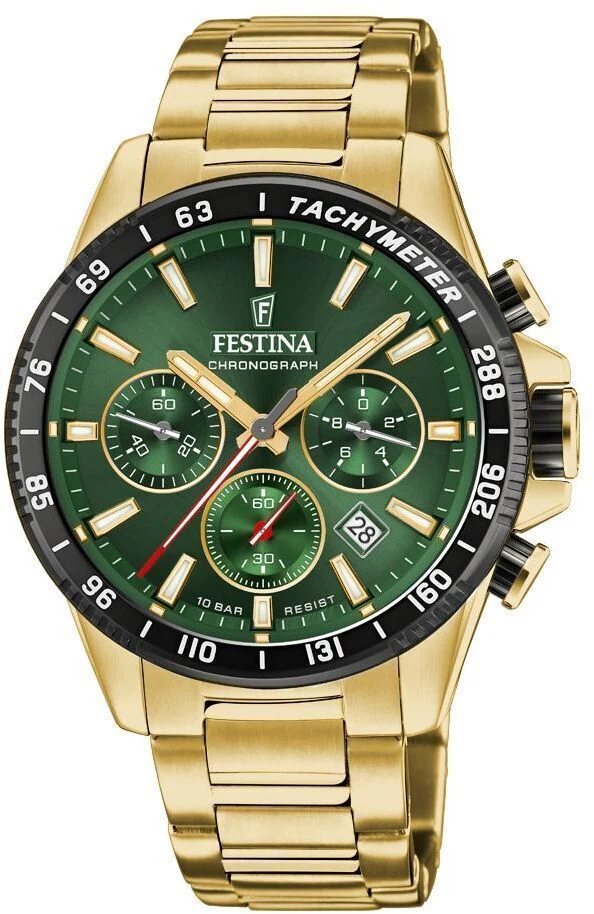 Timeless Chronograph Green / Stainless Steel Green Dial
