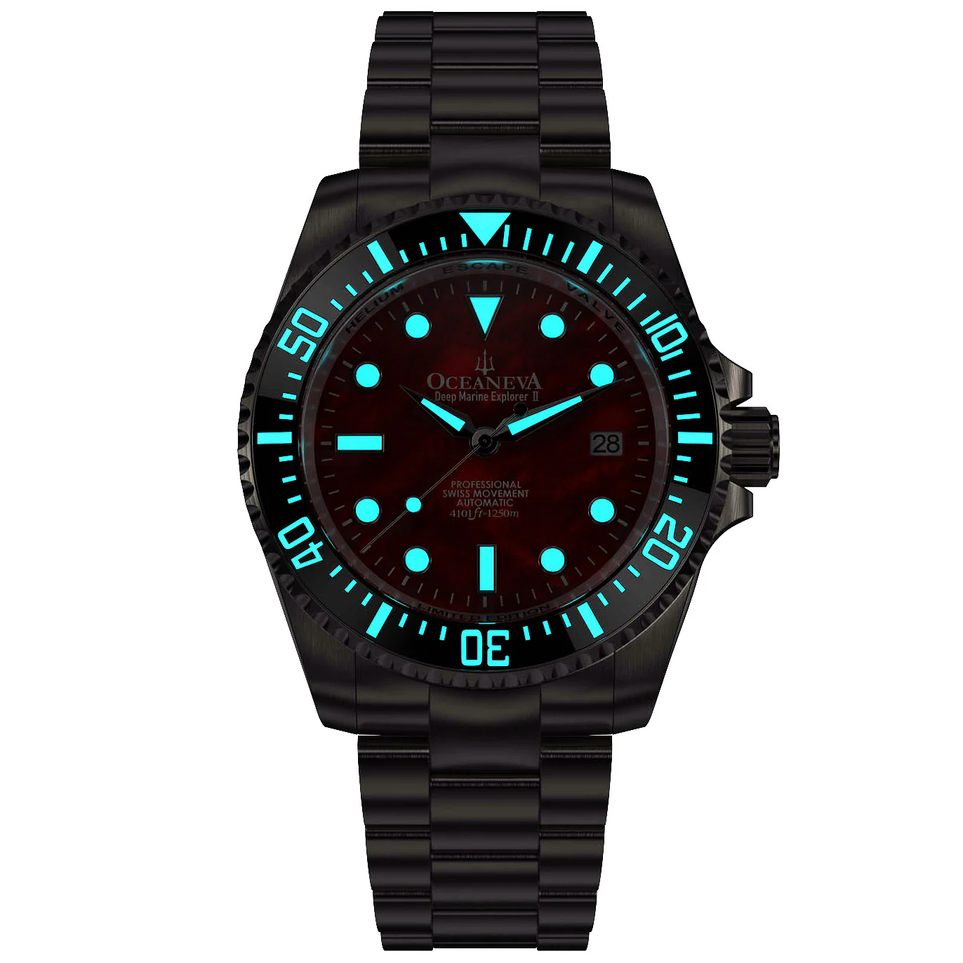 TITANIUM Deep Marine Explorer II Black Bezel | Red Dial - Image 2