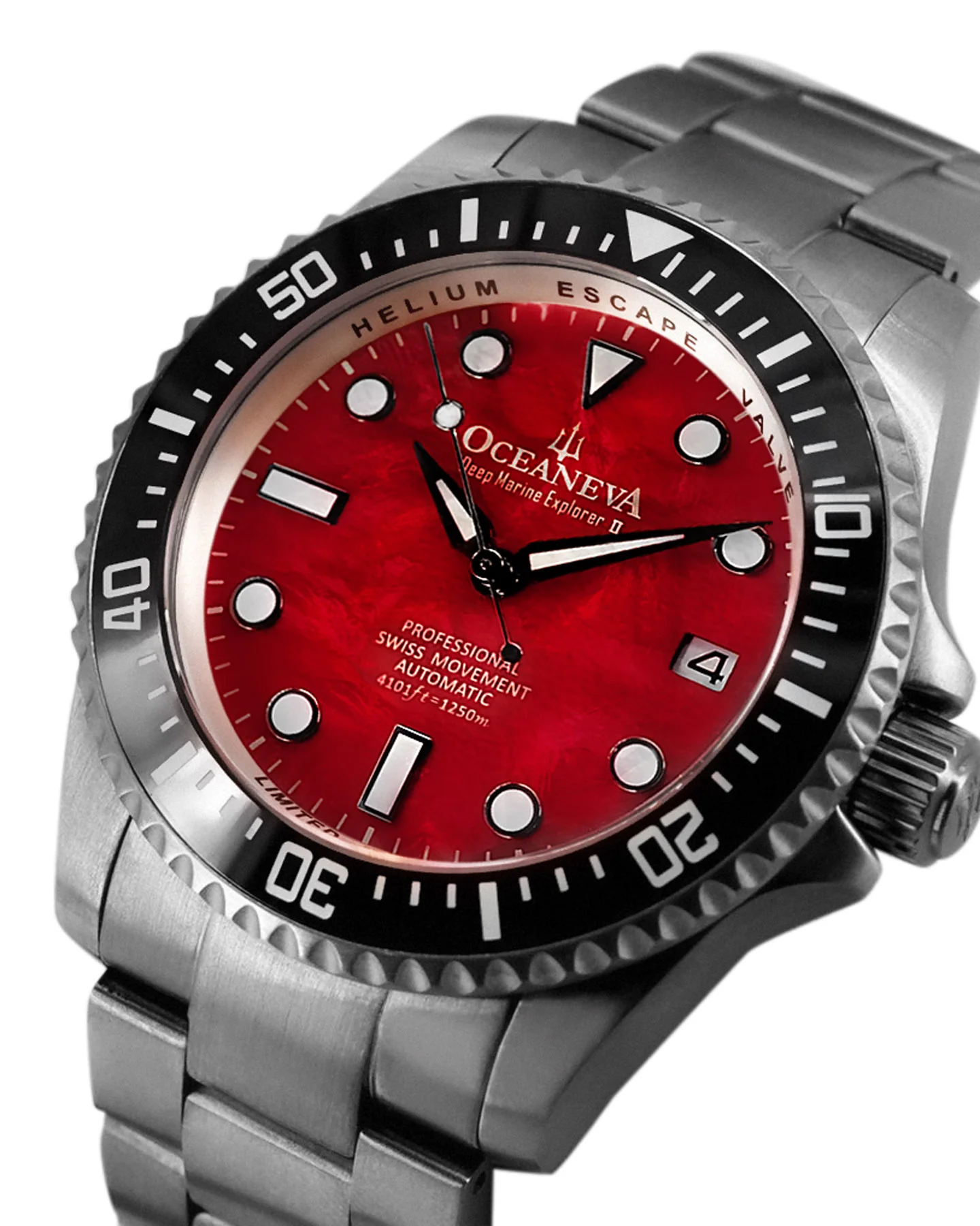 TITANIUM Deep Marine Explorer II Black Bezel | Red Dial - Image 4