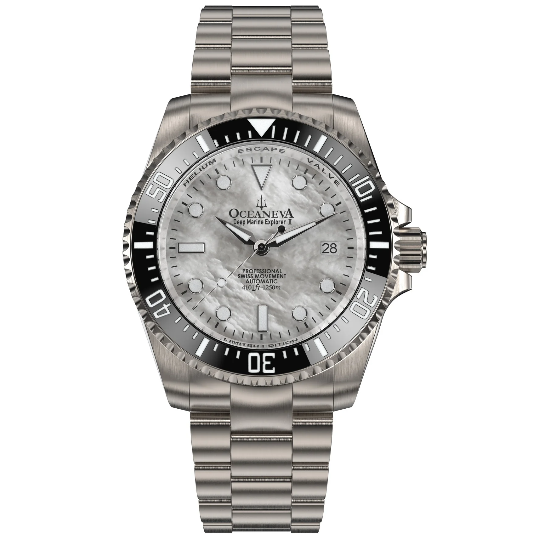 Titanim Deep Marine Explorer II Black Bezel | Grey Stone Dial
