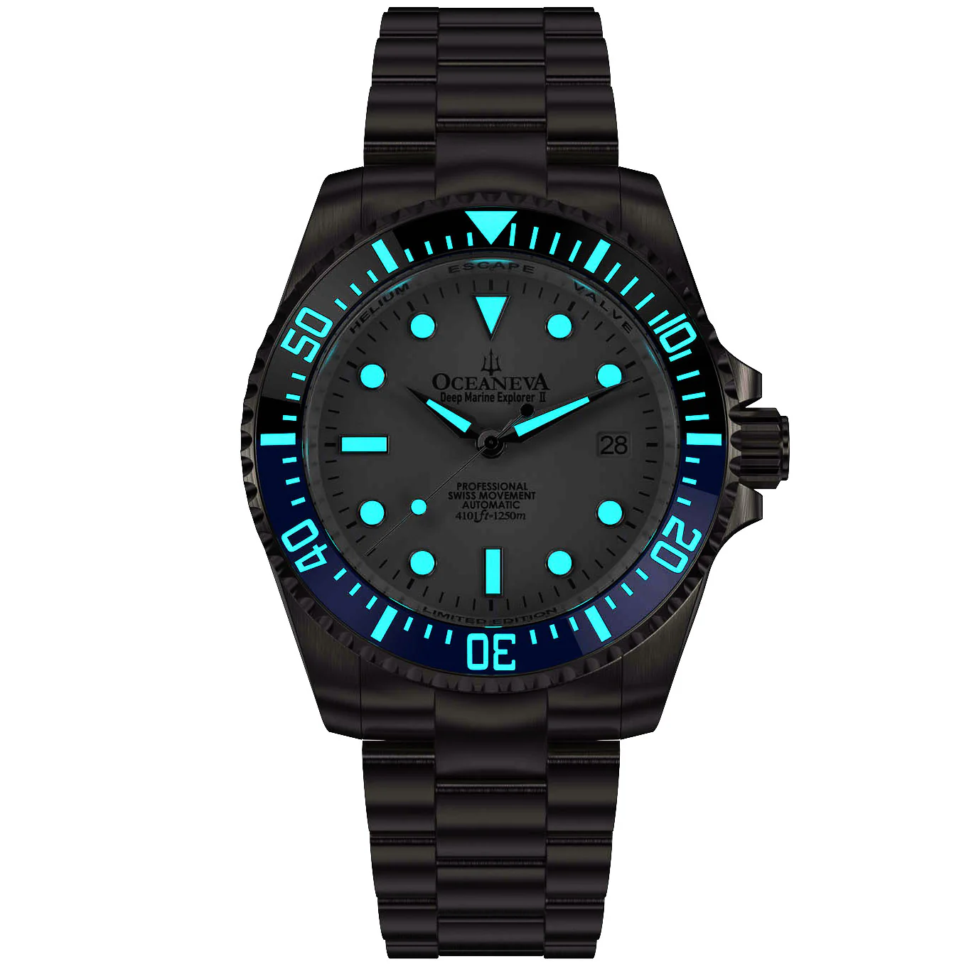 TITANIUM Deep Marine Explorer II Black/Blue Bezel | White Dial - Image 4