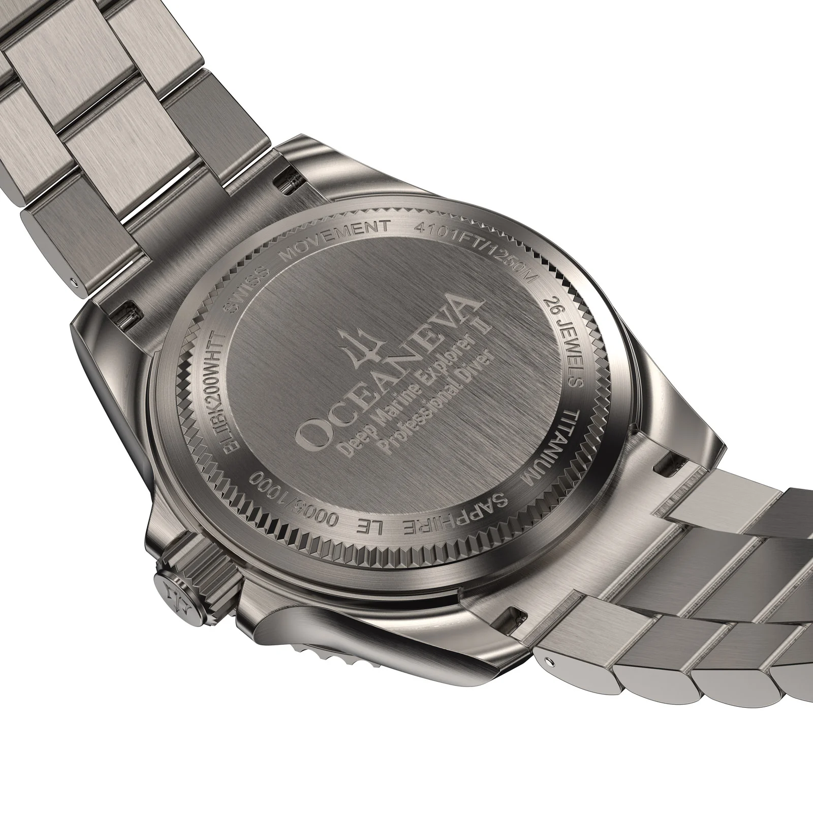 TITANIUM Deep Marine Explorer II Black/Blue Bezel | White Dial - Image 6