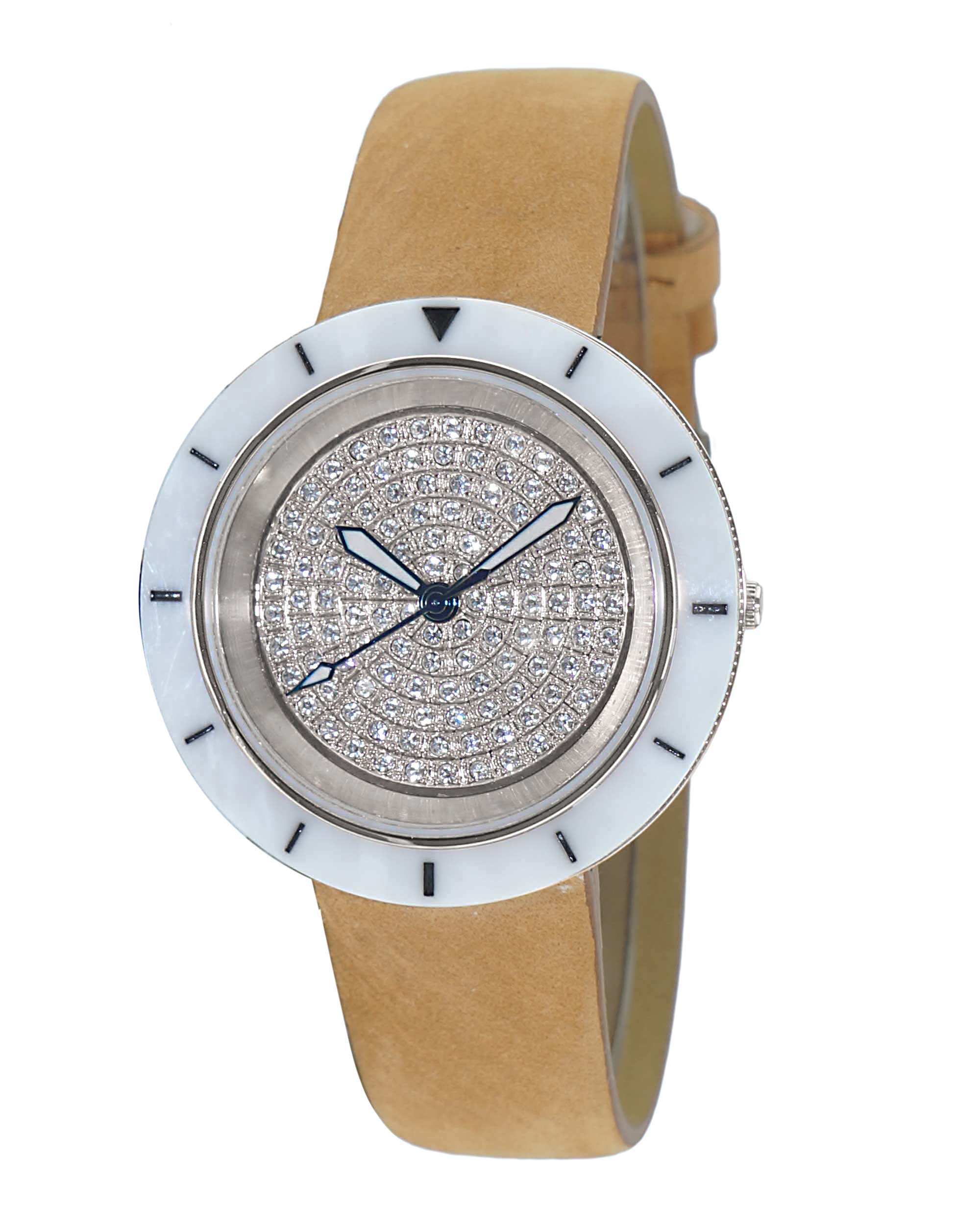 TOULON WHITE-SILVER / BROWN | Silver tone Dial