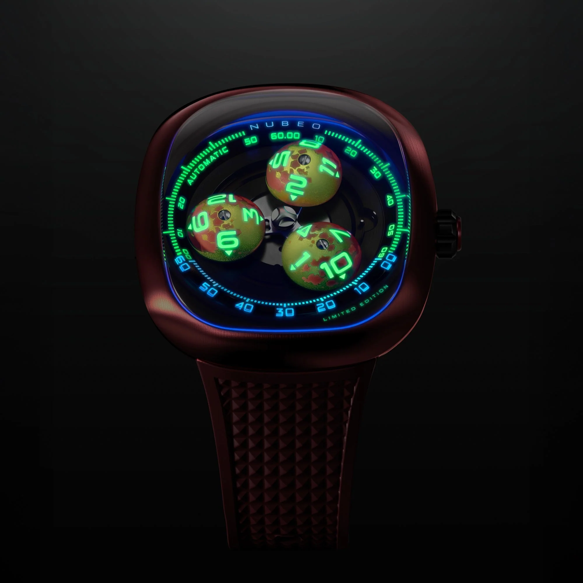Tri-star Orbit Automatic Limited Edition Black / Rubber Strap Black Dial - Image 3