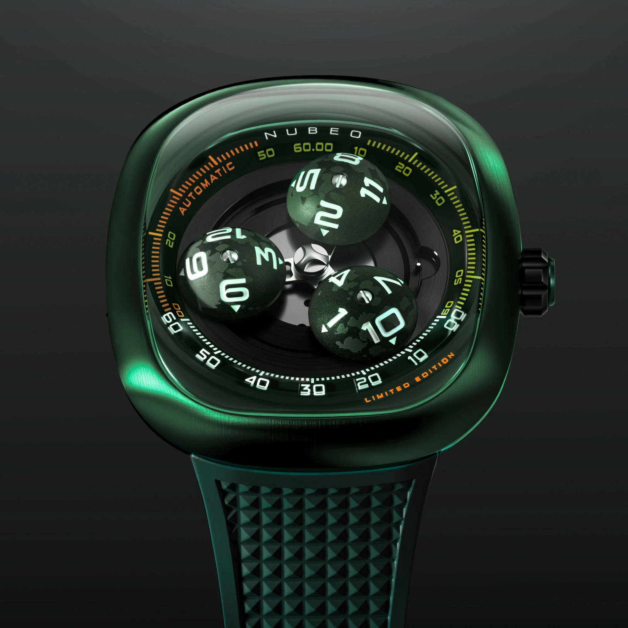 Tri-star Orbit Automatic Limited Edition Black / Rubber Strap Black Dial - Image 2