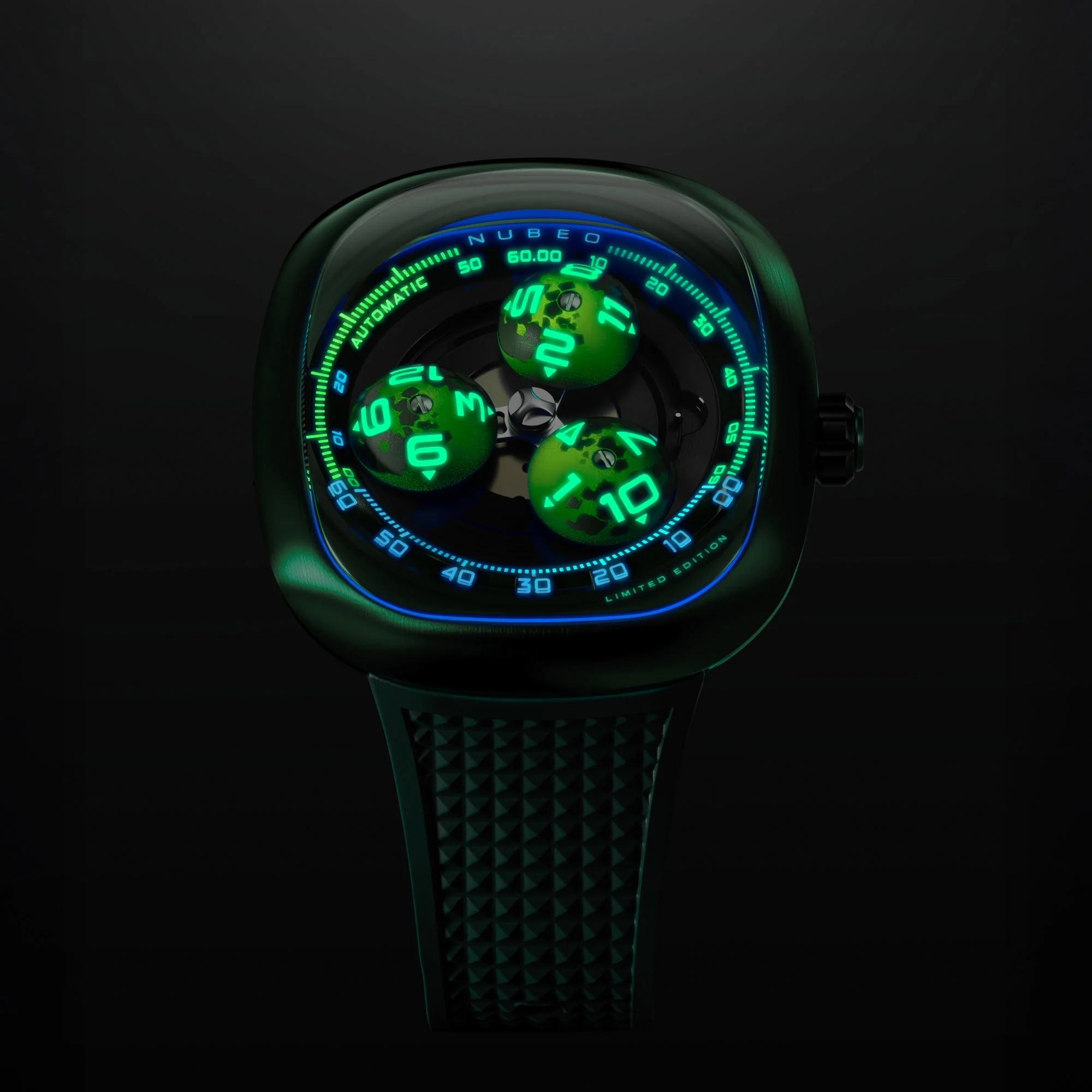 Tri-star Orbit Automatic Limited Edition Black / Rubber Strap Black Dial - Image 3