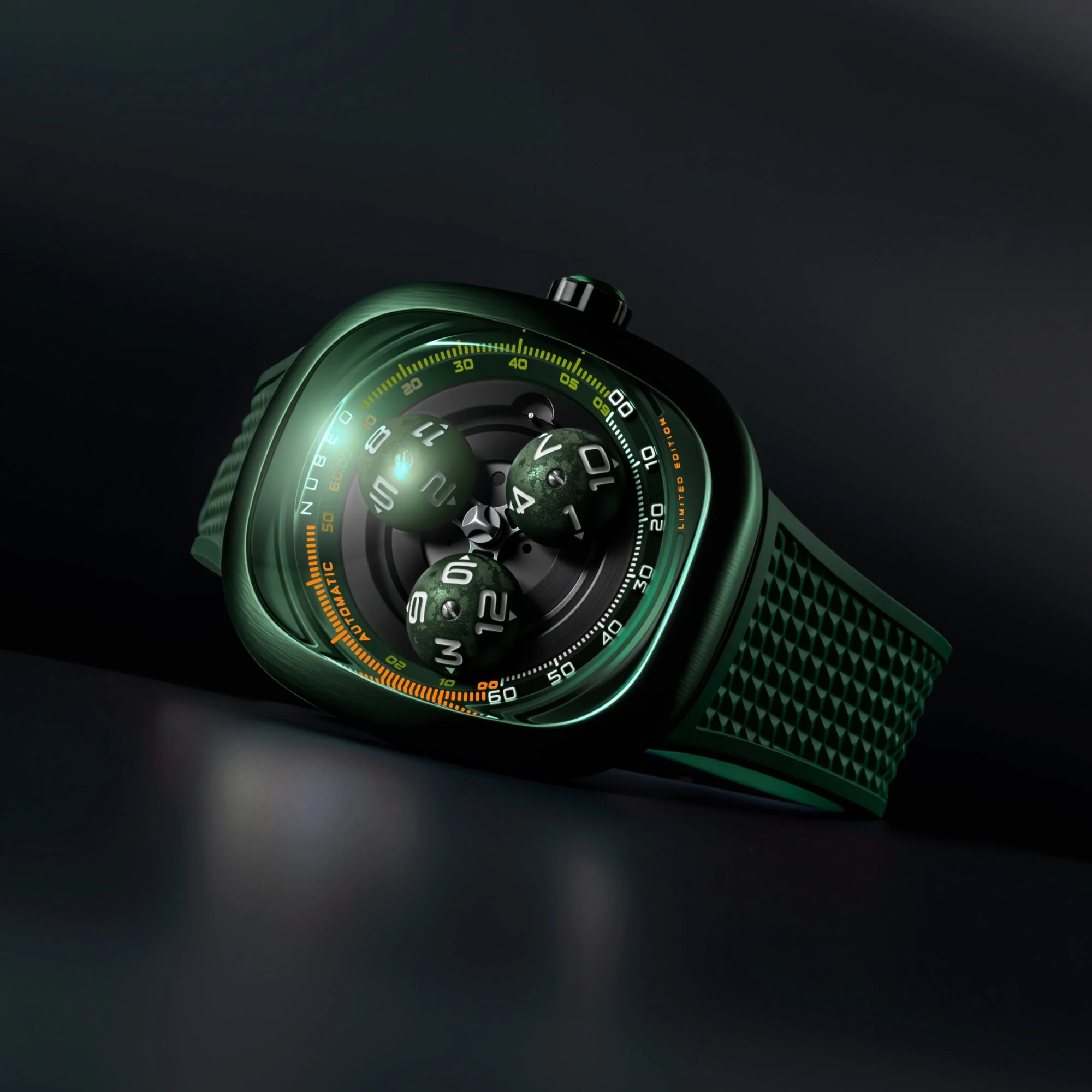 Tri-star Orbit Automatic Limited Edition Black / Rubber Strap Black Dial - Image 4