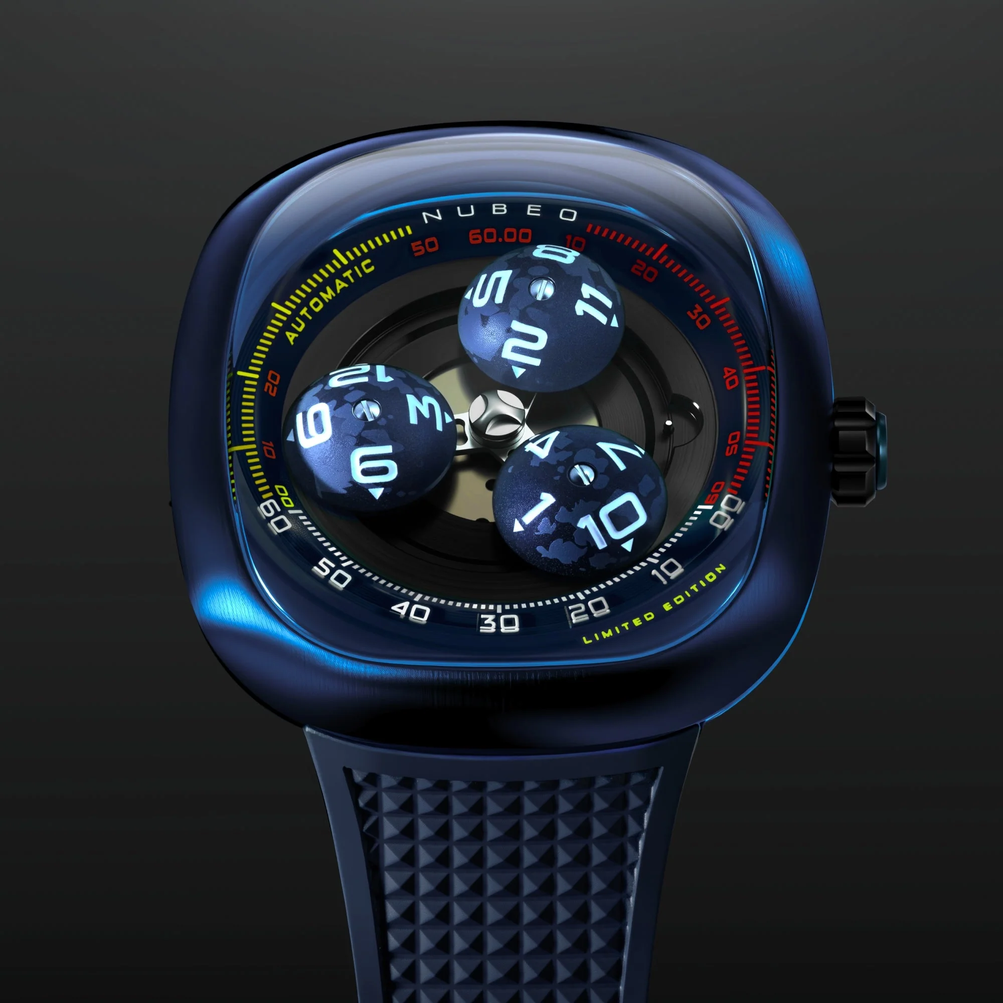 Tri-star Orbit Automatic Limited Edition Black / Rubber Strap | Black Dial - Image 2