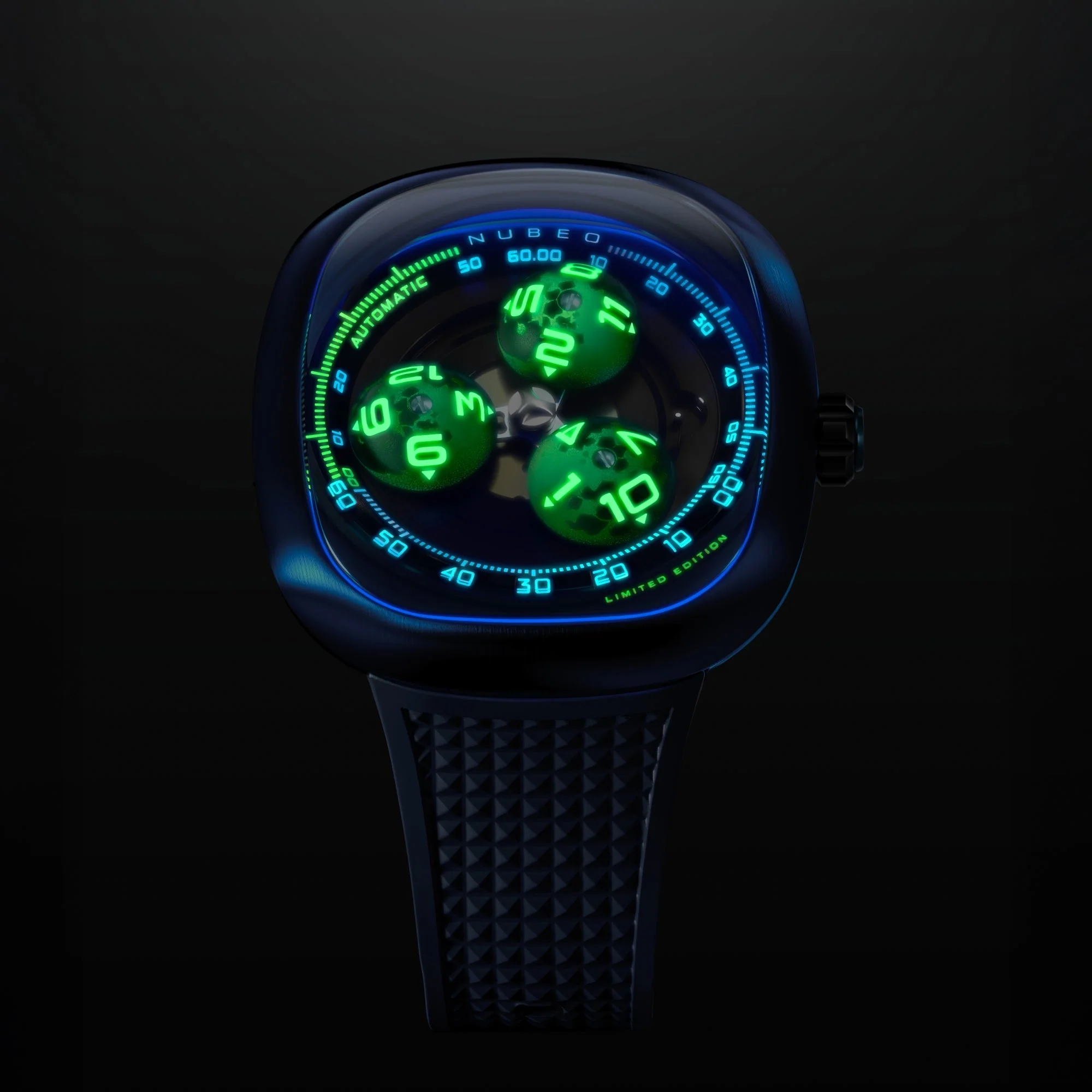 Tri-star Orbit Automatic Limited Edition Black / Rubber Strap | Black Dial - Image 3