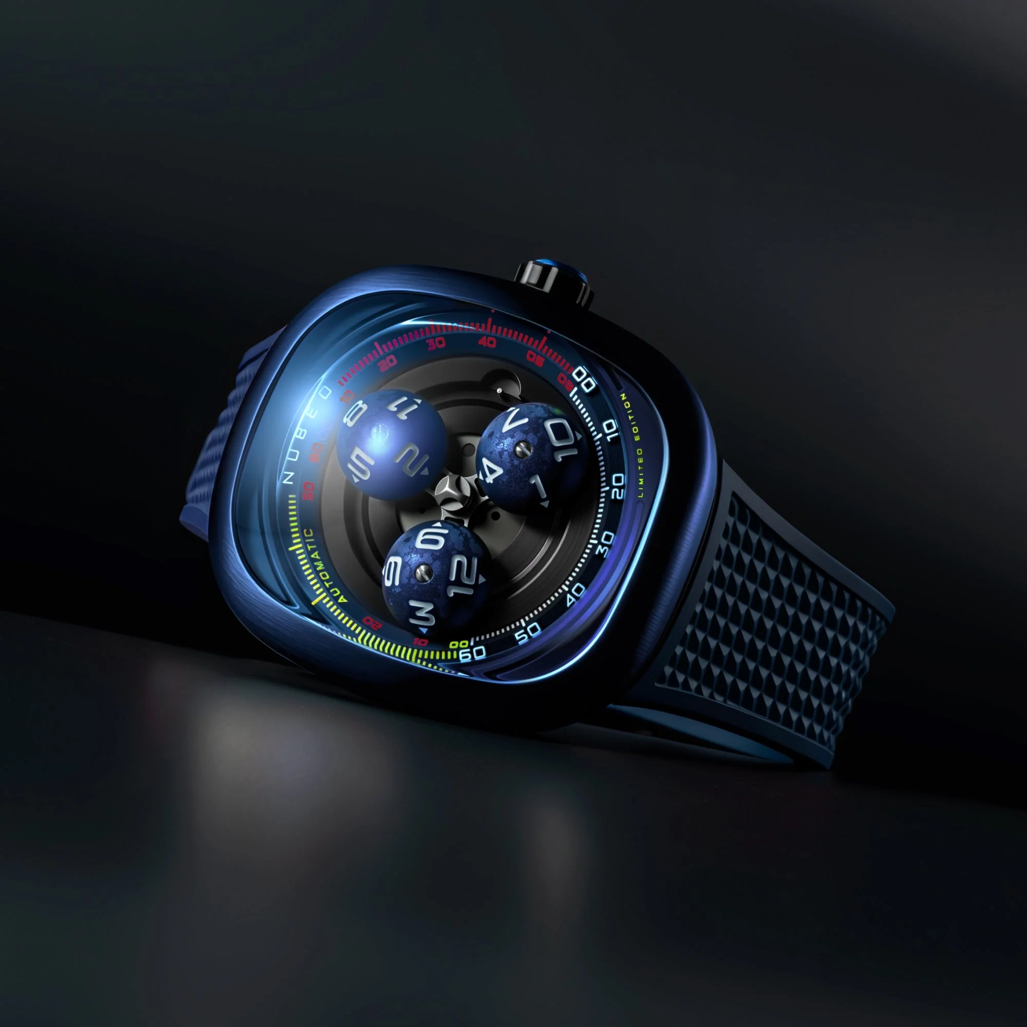 Tri-star Orbit Automatic Limited Edition Black / Rubber Strap | Black Dial - Image 4