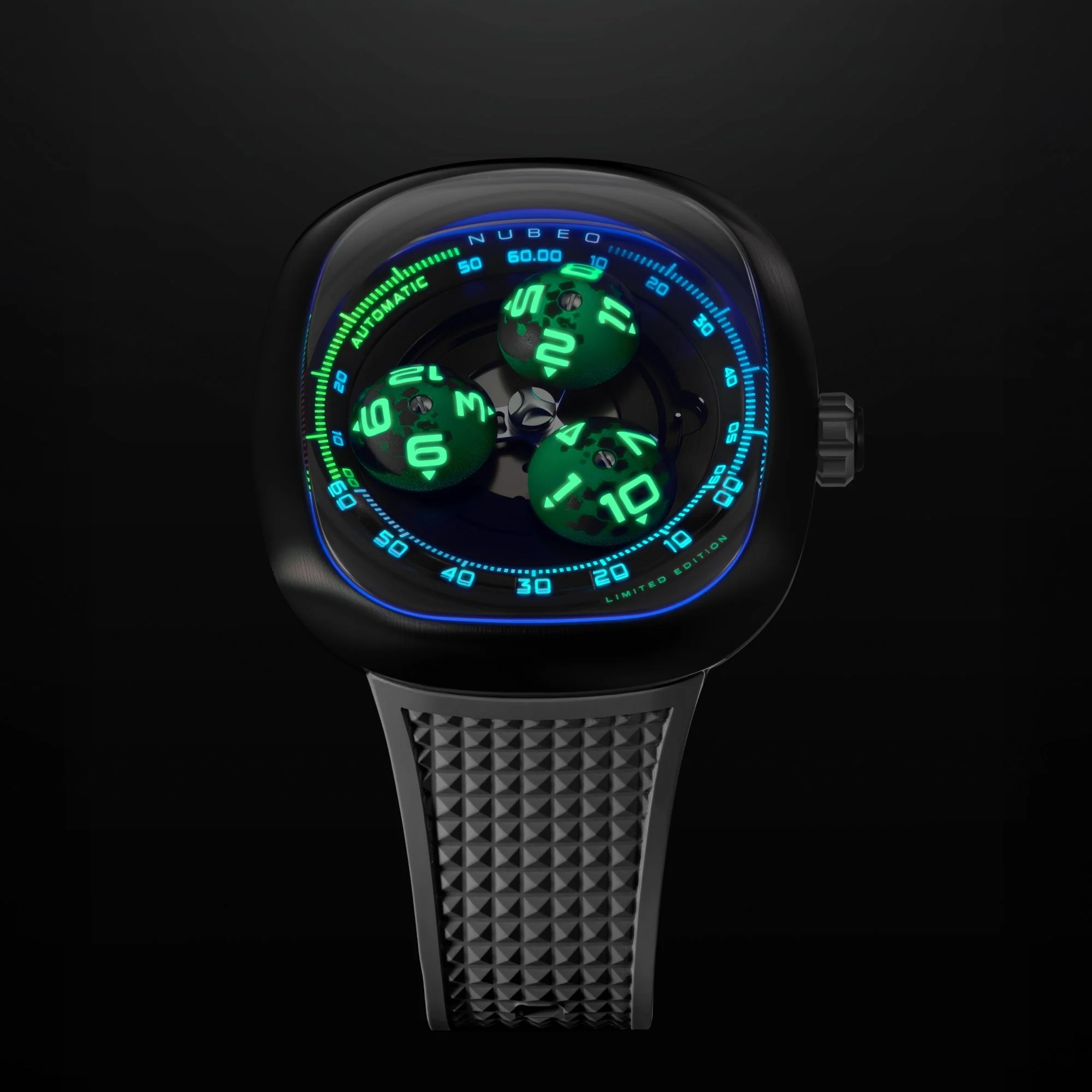 Tri-star Orbit Automatic Limited Edition Black / Rubber Strap Black Dial - Image 3
