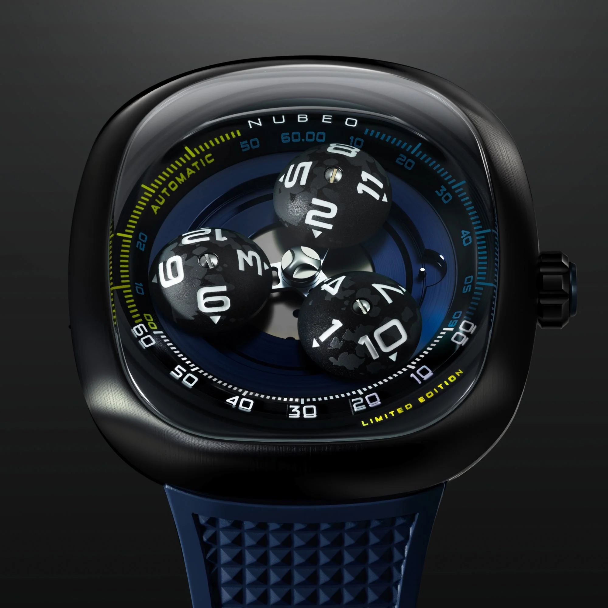 Tri-star Orbit Automatic Limited Edition Blue / Rubber | Blue Dial - Image 2