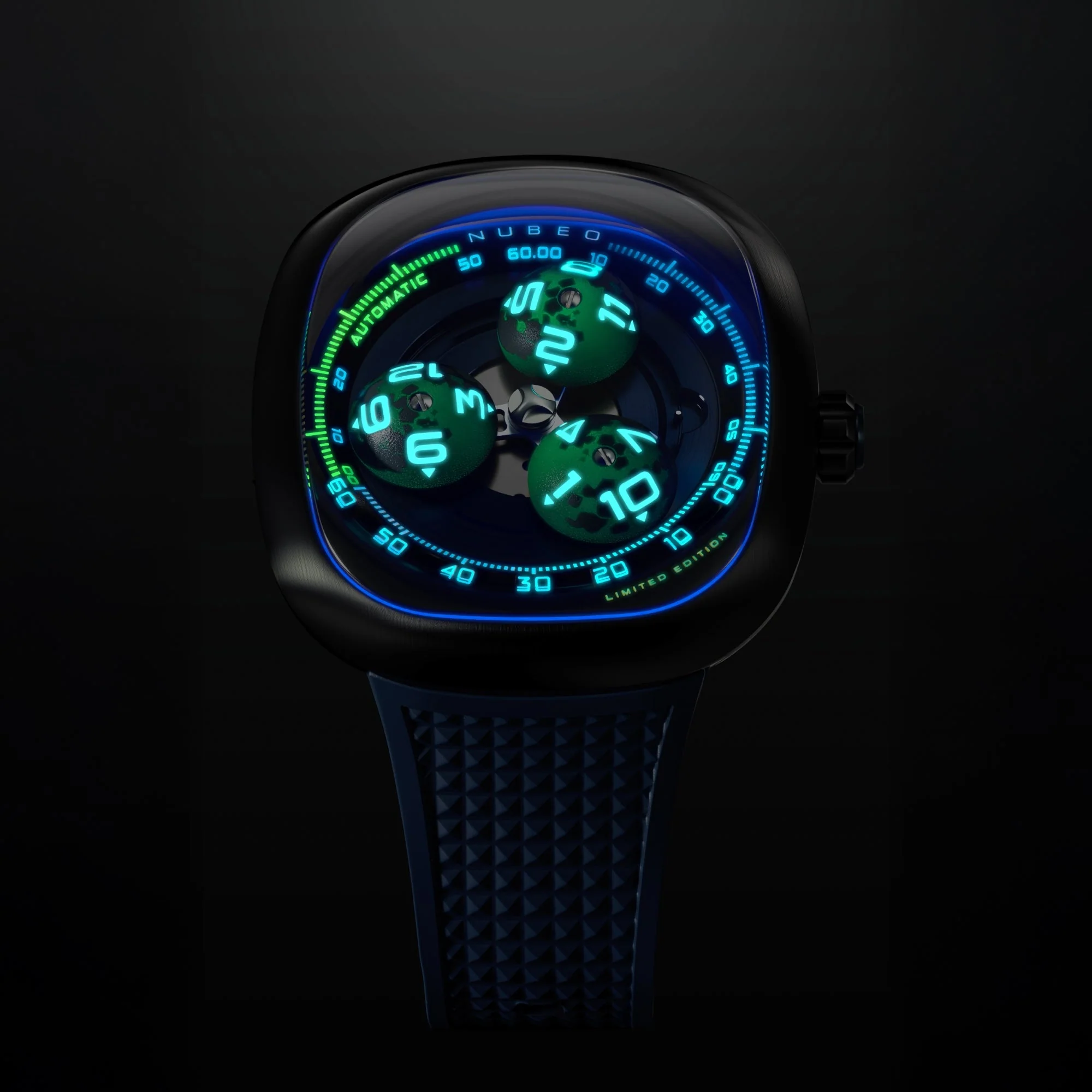 Tri-star Orbit Automatic Limited Edition Blue / Rubber | Blue Dial - Image 3