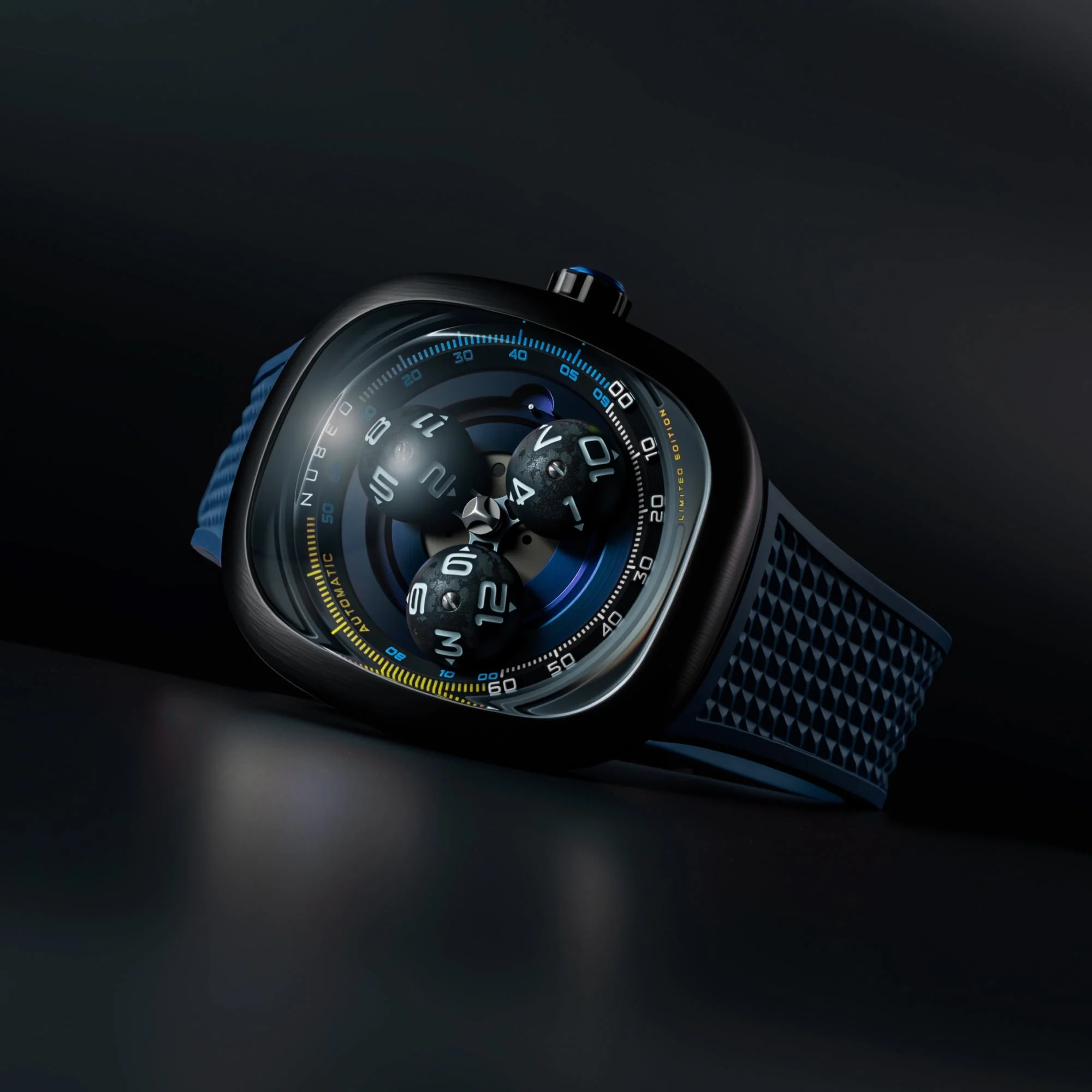 Tri-star Orbit Automatic Limited Edition Blue / Rubber | Blue Dial - Image 4