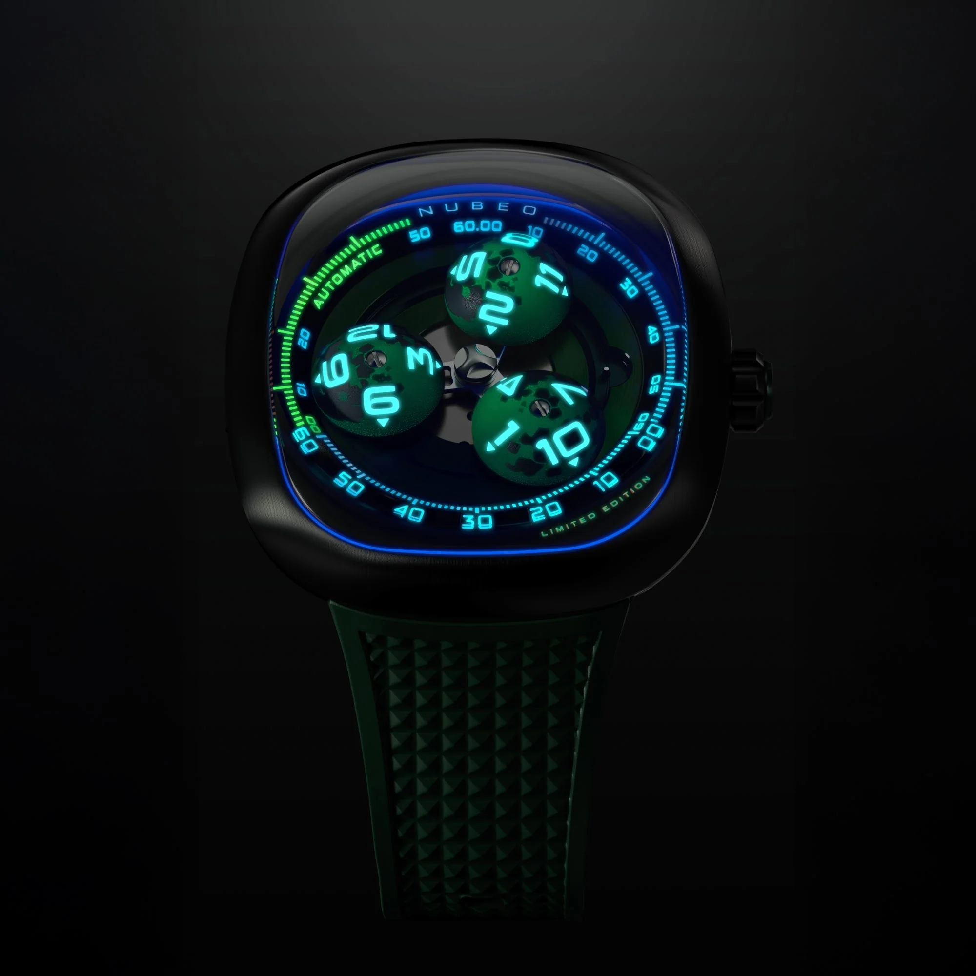 Tri-star Orbit Automatic Limited Edition Green / Rubber | Green Dial - Image 3